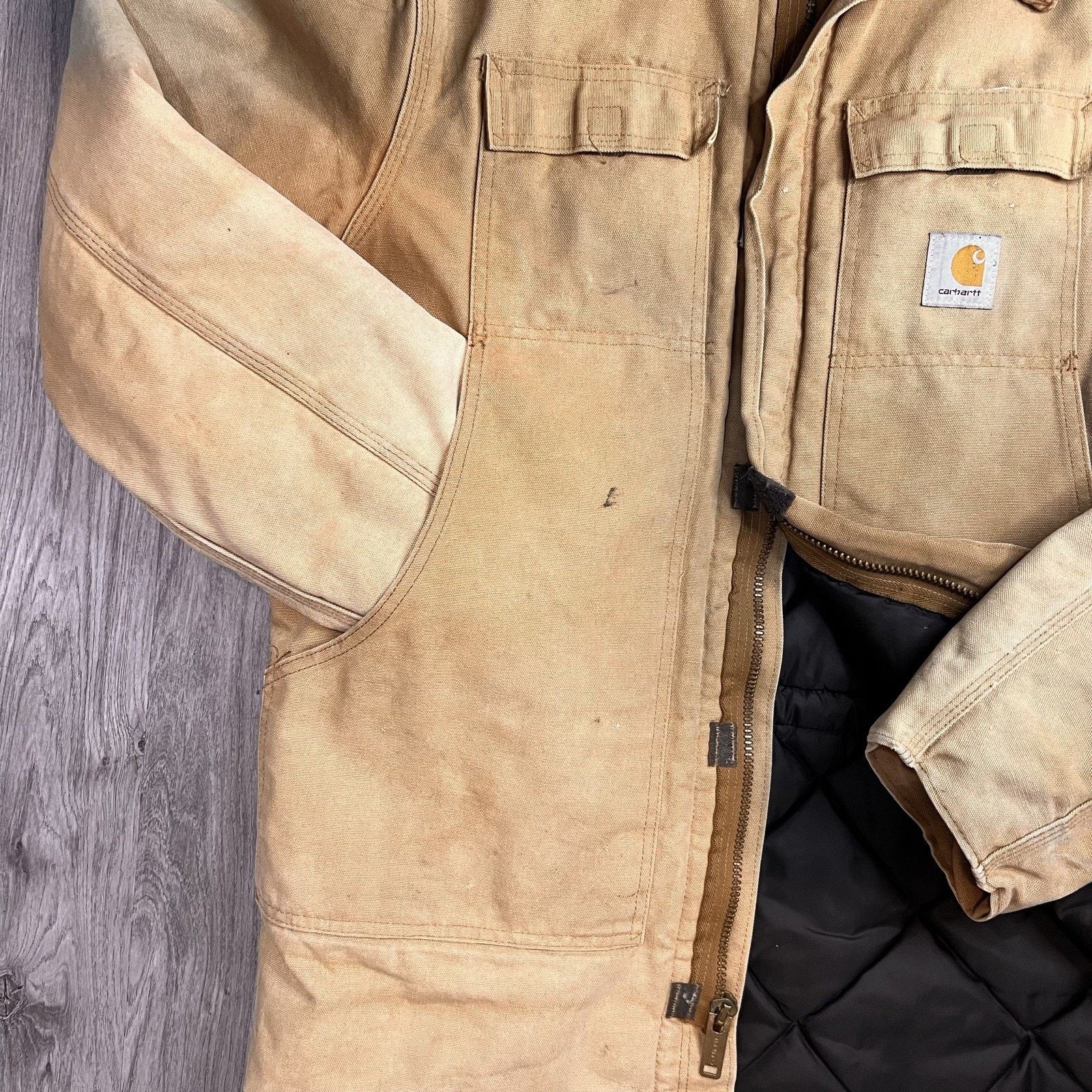 Carhartt VTG Carhartt CQ186 Duck Arctic Quilted Lined Coat USA Sz XL Size US XL / EU 56 / 4 - 3 Thumbnail