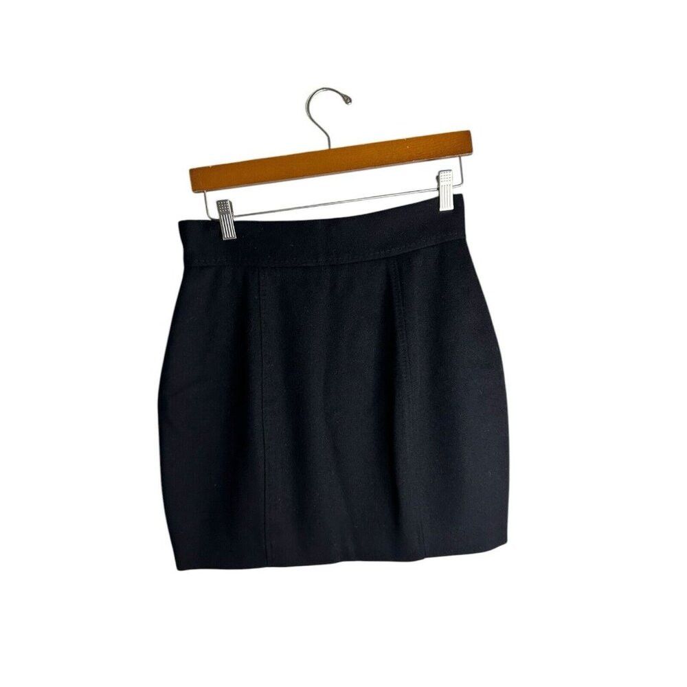 Stella McCartney Stella McCartney Women's IT 42 US 6 Mini Skirt Black Wool C Size 28" / US 6 / IT 42 - 1 Thumbnail