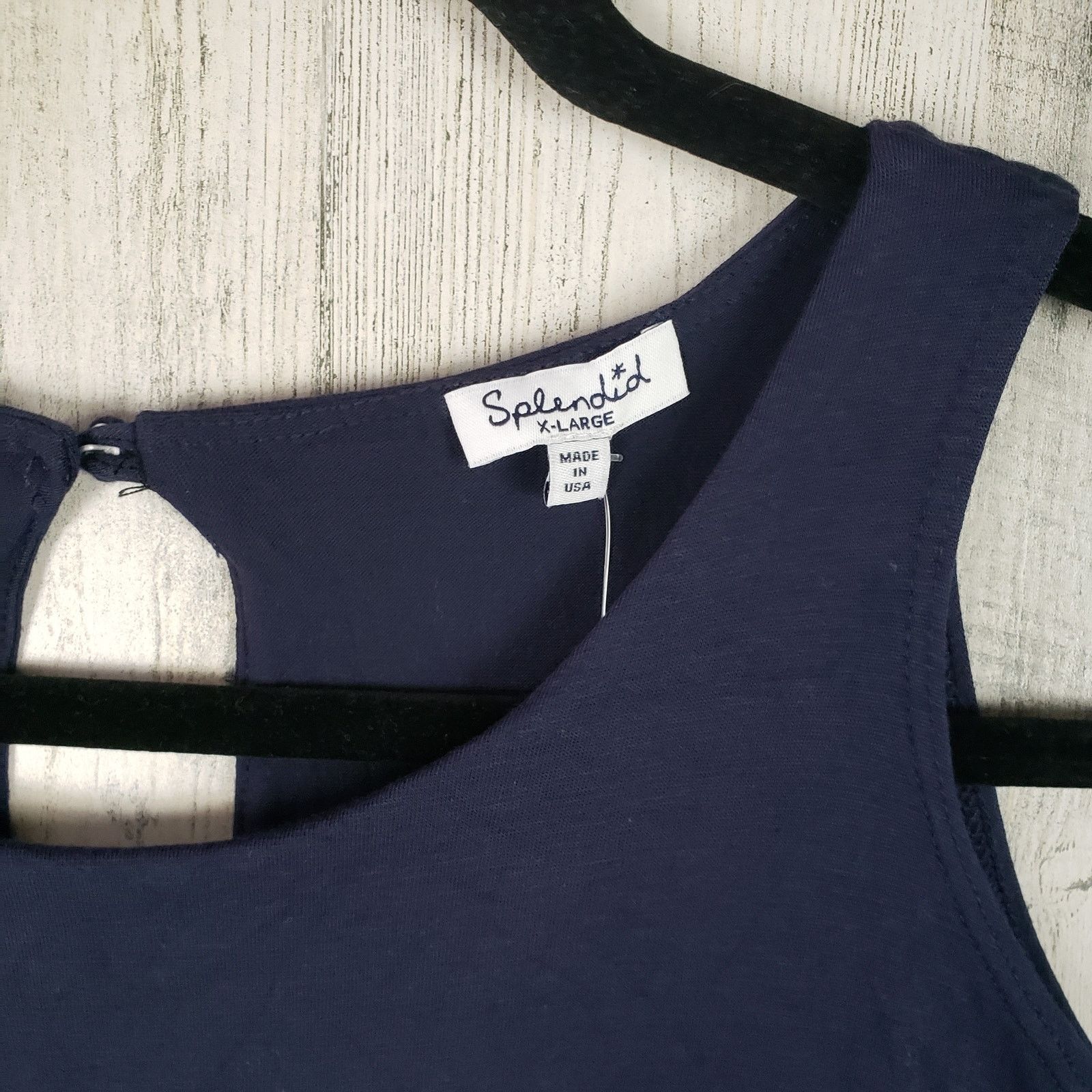 NWT Splendid Navy Blue Cold Shoulder Halter Midi Dress XL