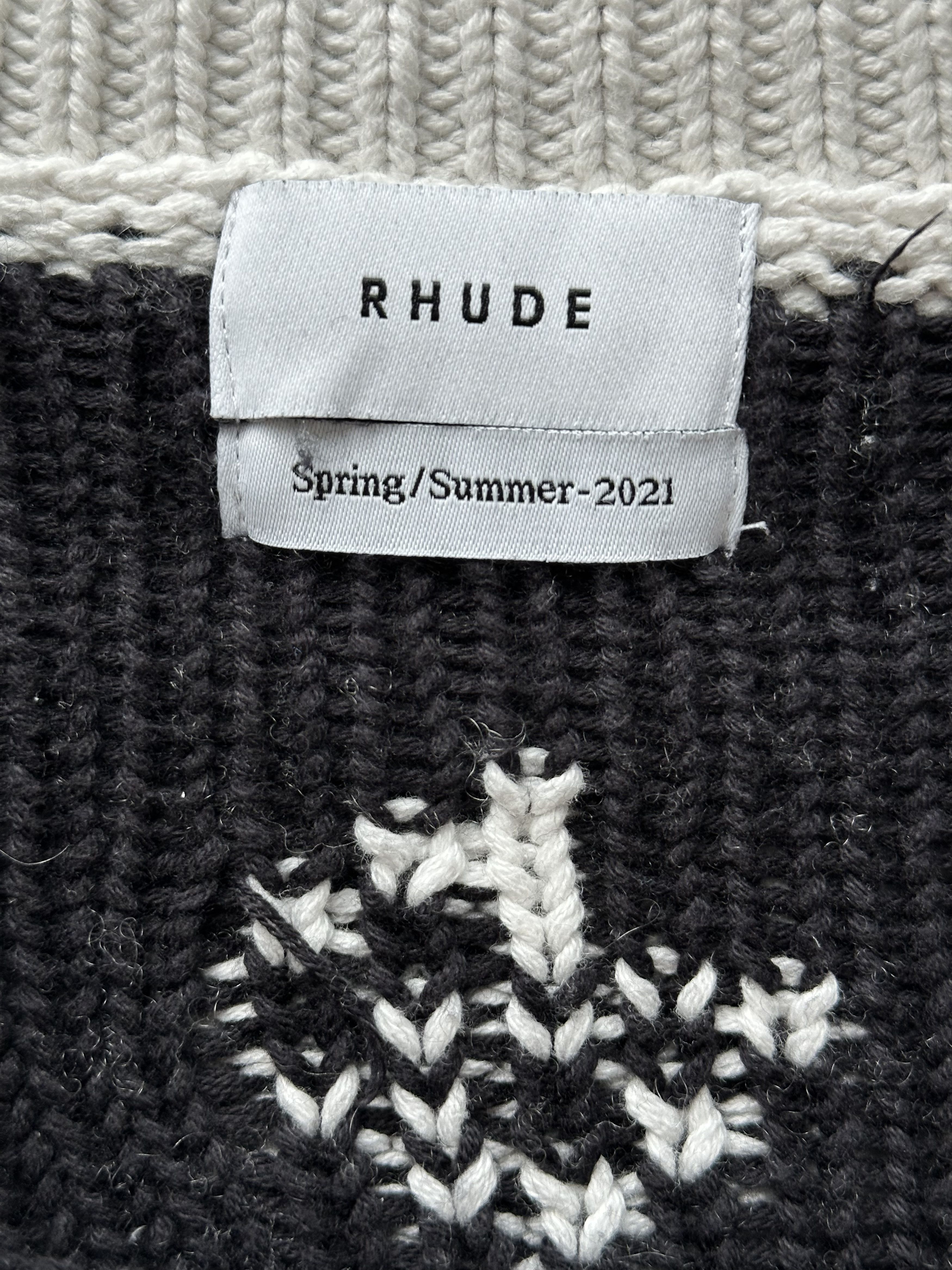 Rhude Rhude White & Black Paisley Knitted Sweater Size US XL / EU 56 / 4 - 3 Thumbnail