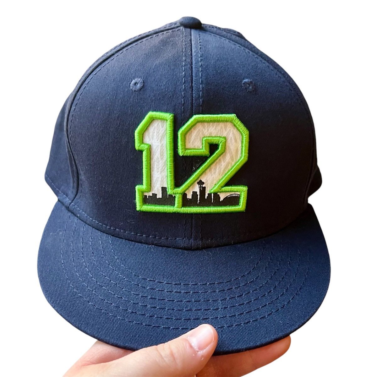 Other Seattle Seahawks 12th Man Hat Fitted Flat Bill Skyline Size ONE SIZE - 1 Thumbnail
