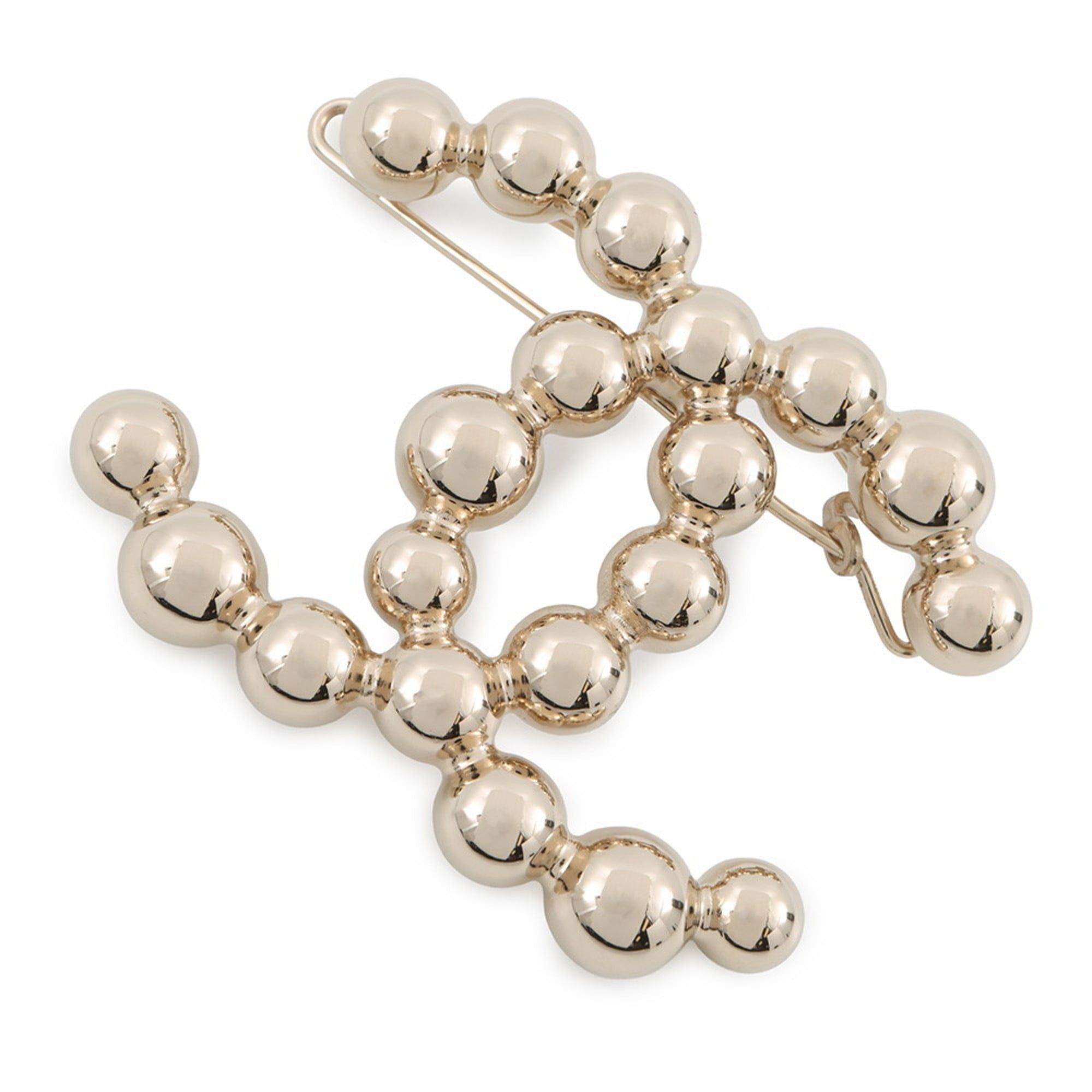CHANEL Hairpin Black & White CC Button Hair Clip - Designer Button Jewelry main image 2