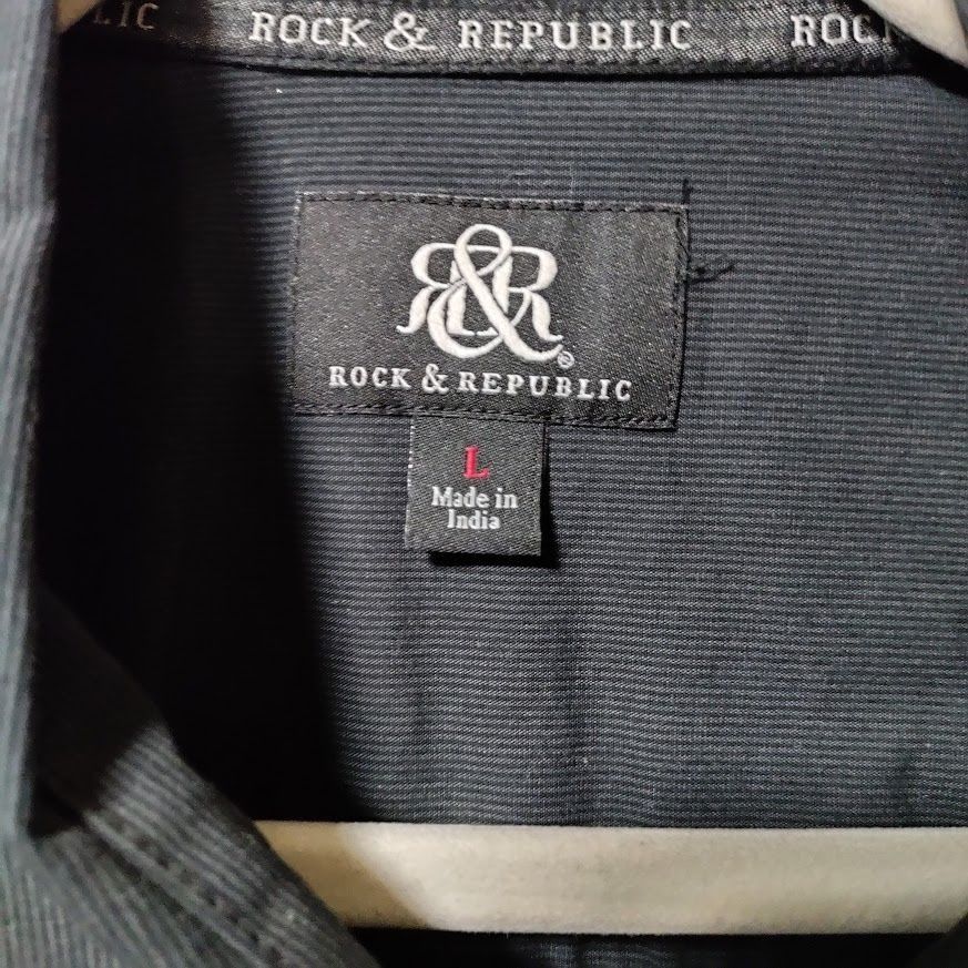 Rock & Republic Rock & Republic Downtown Cool Iconic Button Front Shirt Navy Size US L / EU 52-54 / 3 - 11 Thumbnail