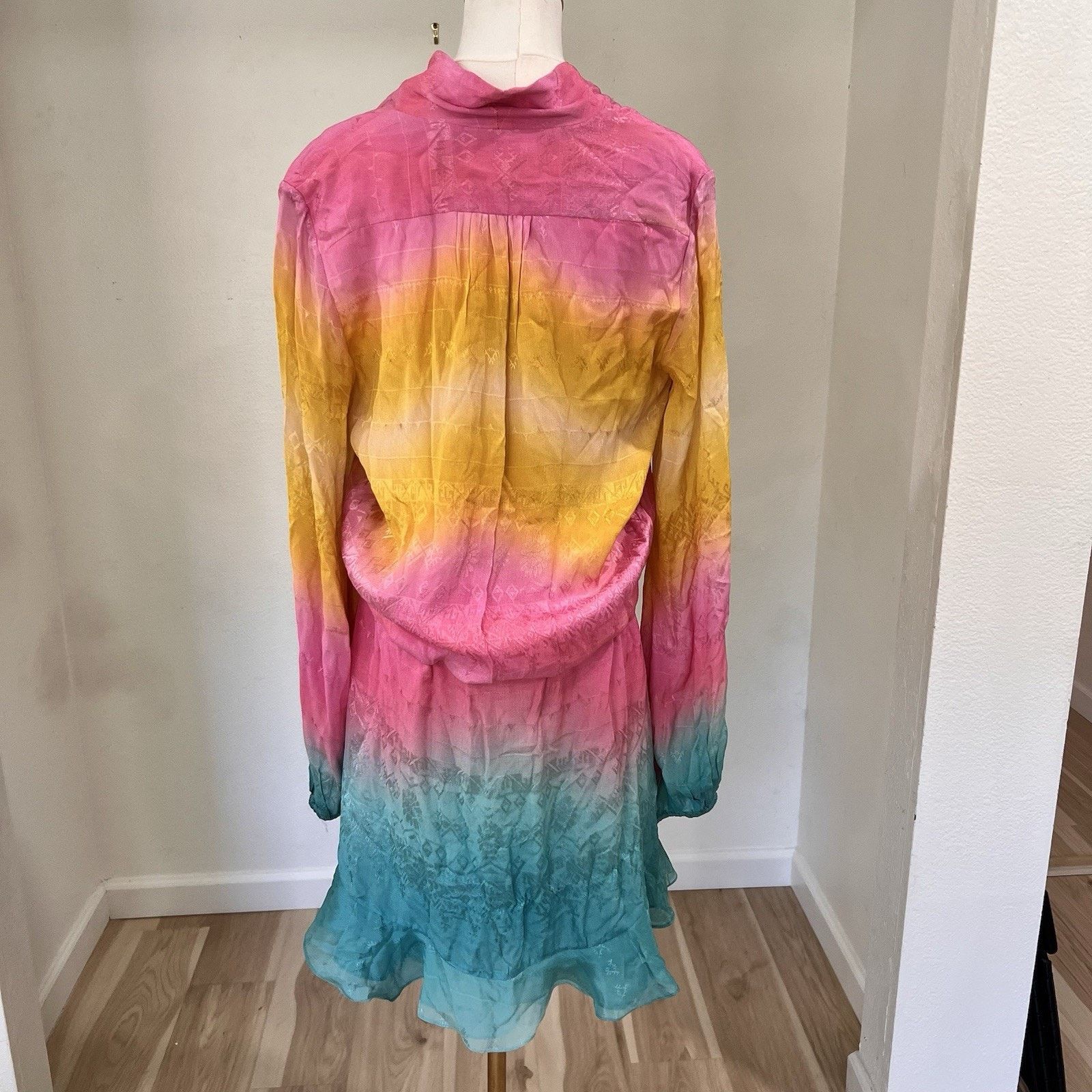Rococo Sand Rococo Sand Wrap Mini Dress (L) Ombré Luxe Ibiza Boho Size L / US 10 / IT 46 - 6 Thumbnail