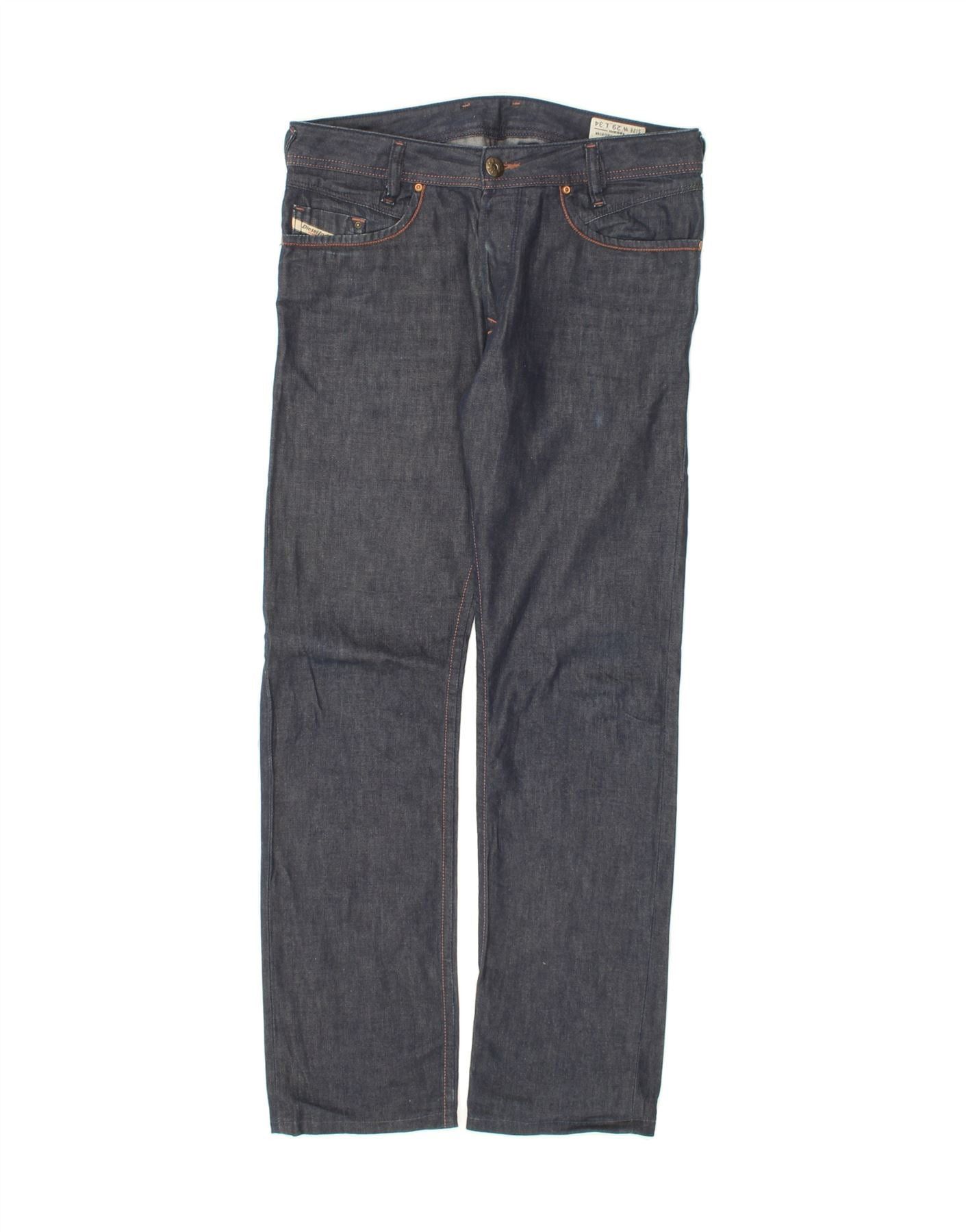 Diesel Womens Iakop Regular Slim Tapered Jeans W29 L30 Navy Blue Co Size 42" / US 20 - 1 Thumbnail