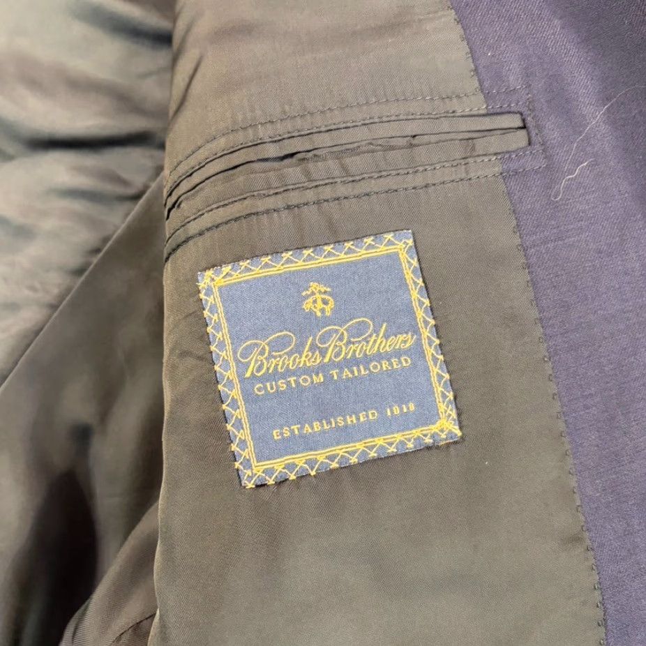 Brooks Brothers VINTAGE Brooks Brothers Suit Men 46L Navy Wool 2 Piece Navy Wool Pants 34x30.5 USA Mens 46 Regular Formal Business Size 46R - 2 Thumbnail
