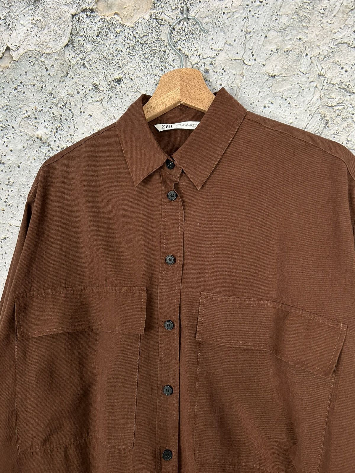 Zara Zara Brown Overshirt Basic Streetwear Elegant Rock Punk Size US S / EU 44-46 / 1 - 3 Thumbnail