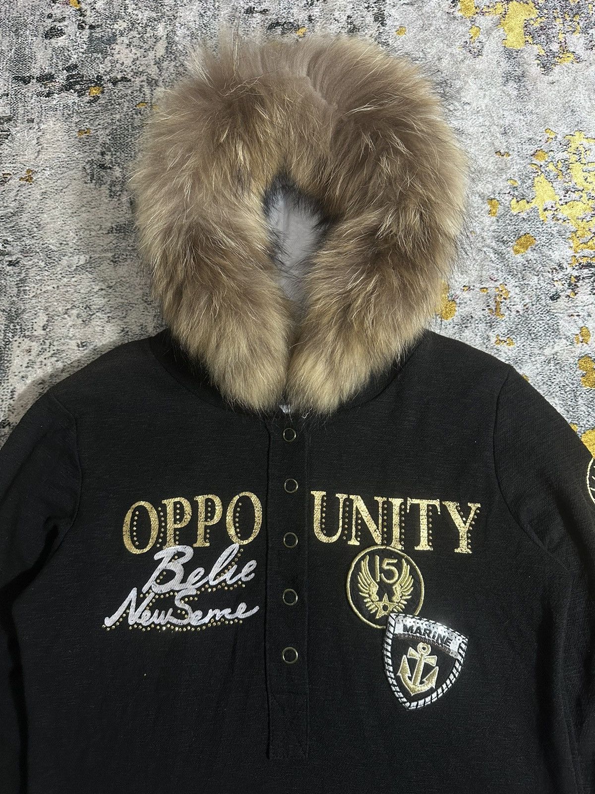 Beauty Beast FUR HOODIE STUDDED DOUBLE LAYER NEW SENSE I6W9 LGB STYLE Size US M / EU 48-50 / 2 - 2 Thumbnail
