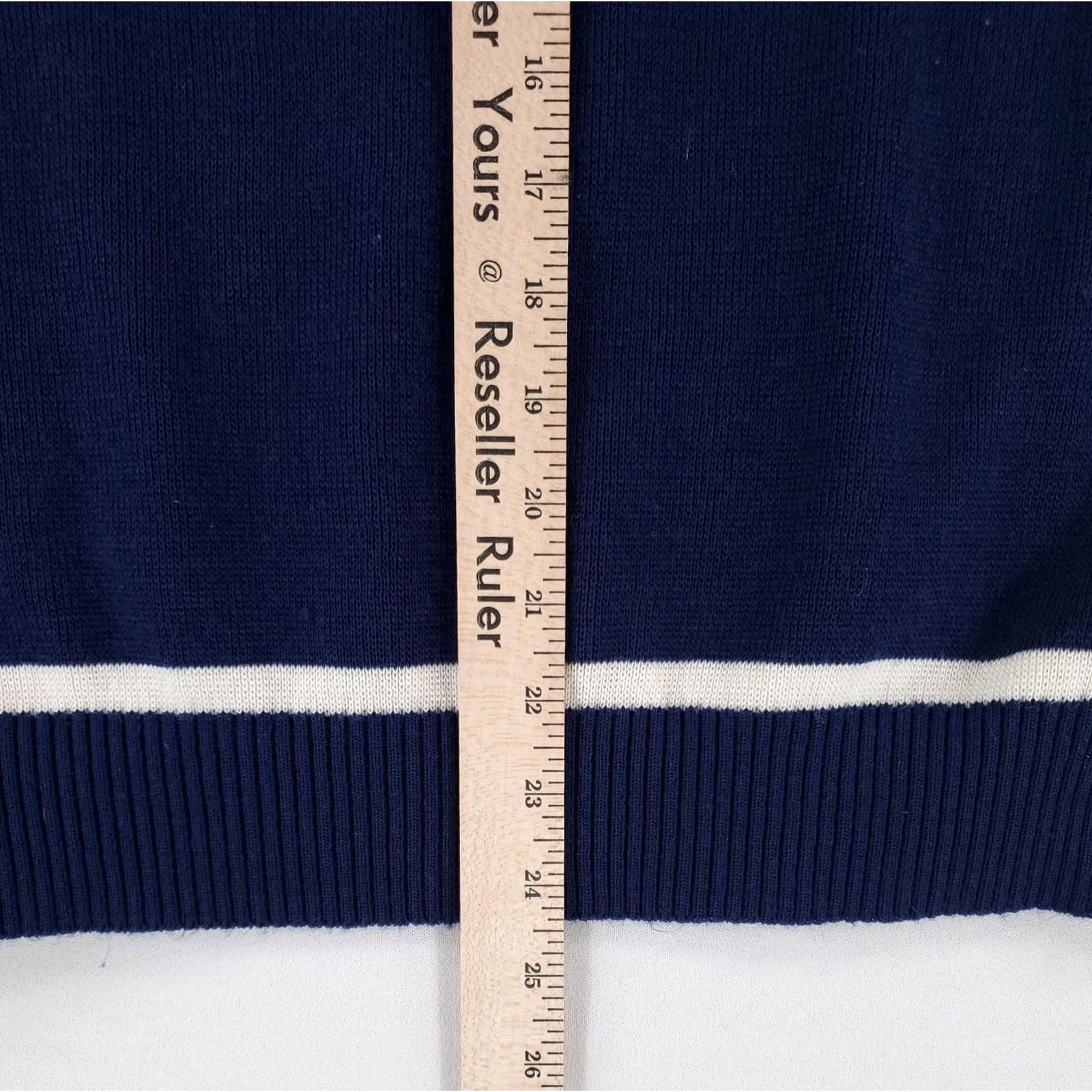JCPenney VINTAGE JC Penney Sweater Crewneck Striped White Blue Yellow Mens L Size US L / EU 52-54 / 3 - 5 Thumbnail