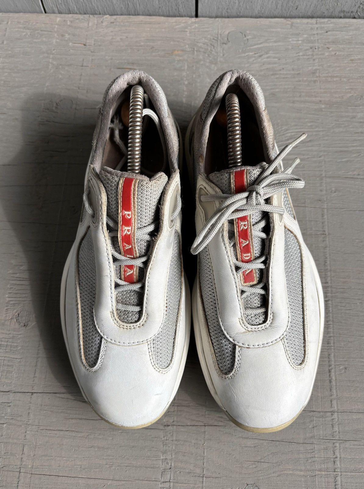 Prada × Vintage Vintage Prada Americas Cup Sneakers 3163 Linea Rossa Size US 6.5 / IT 36.5 - 4 Thumbnail