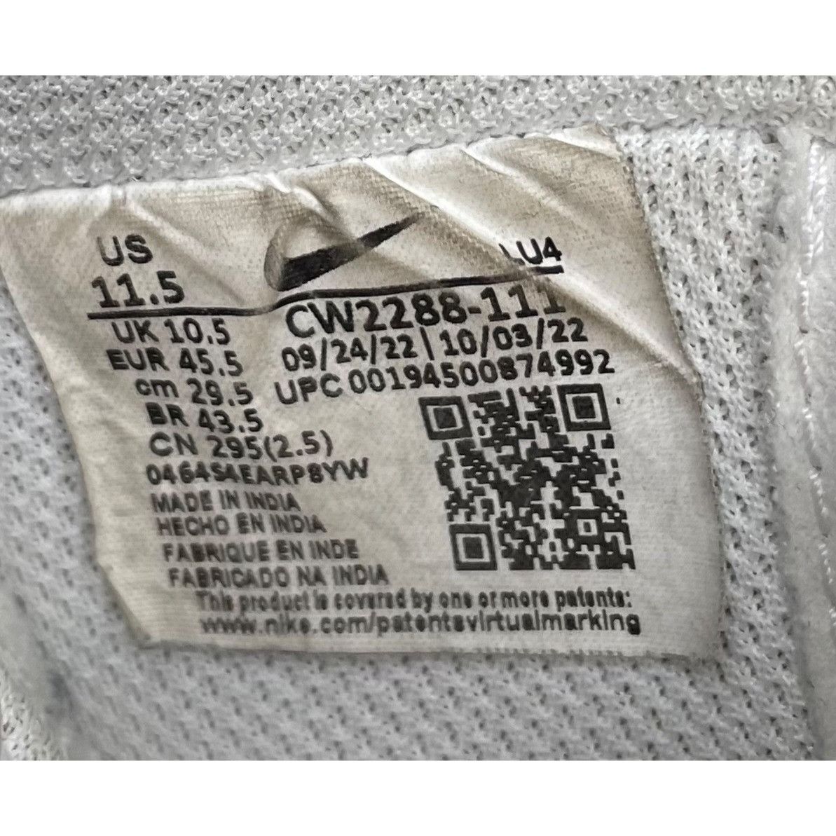 Nike Nike Men White Air Force 1 Low Shoes Sneakers Shoes Size 11. Size US 11.5 / EU 44-45 - 8 Thumbnail
