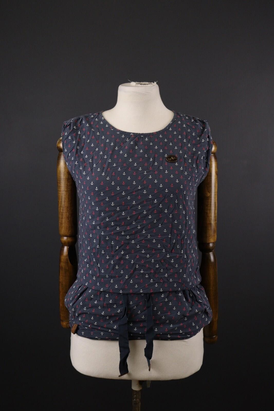 Naketano Naketano Blue Short Sleeve Drawstring Tank Top Shirt Size XS Size XS / US 0-2 / IT 36-38 - 1 Thumbnail