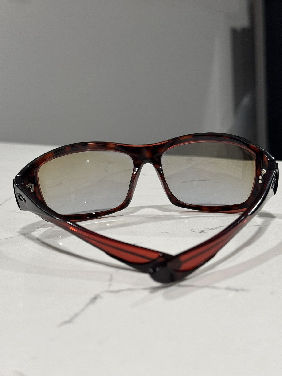 Oakley Vintage Oakley Disobey Red Tortoise Y2K Wrap Frames Rare Size ONE SIZE - 7 Thumbnail