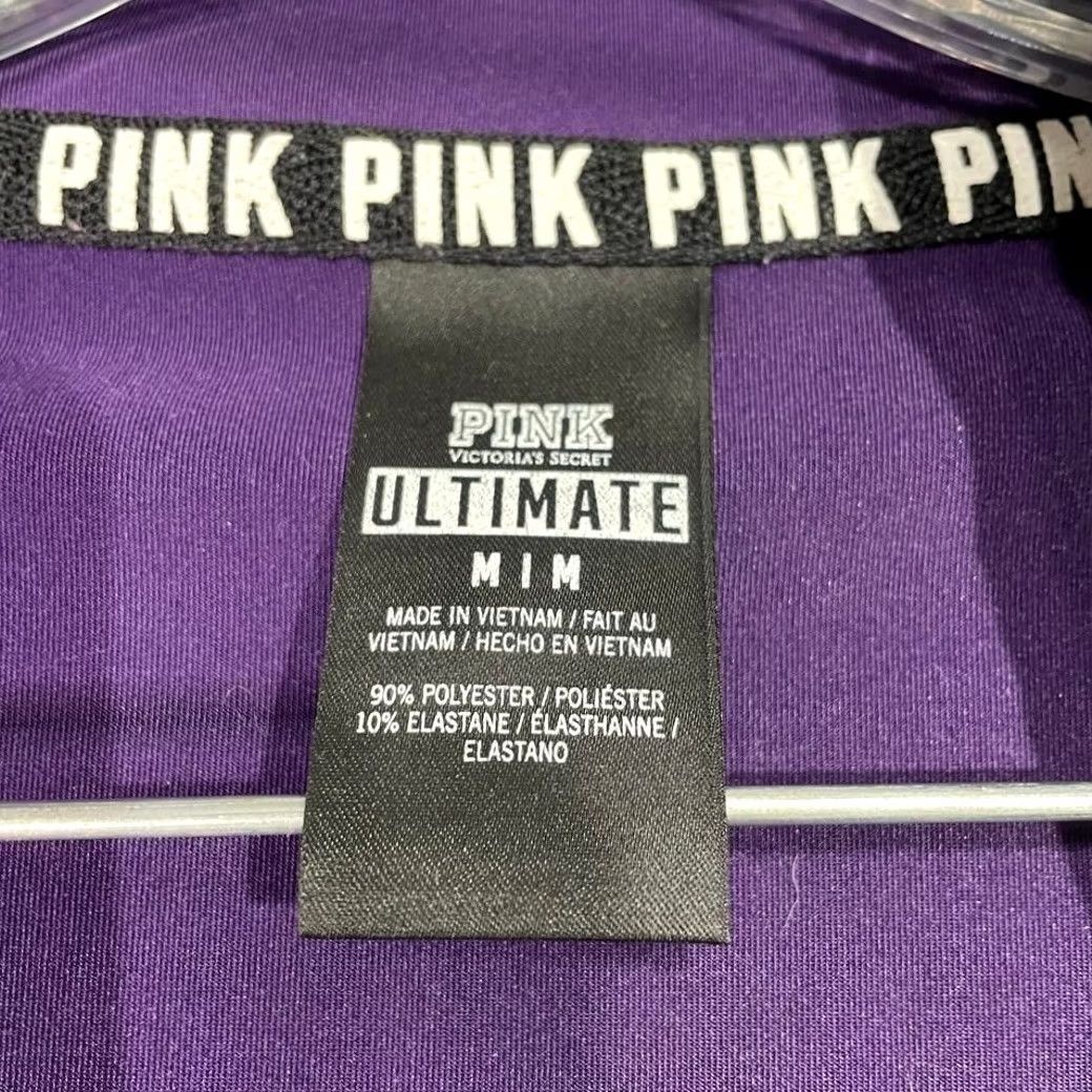 Spell PINK Victoria's Secret Ultimate Pullover 3/4 Logo Sweater Women Size M Purple Size M / US 6-8 / IT 42-44 - 3 Thumbnail