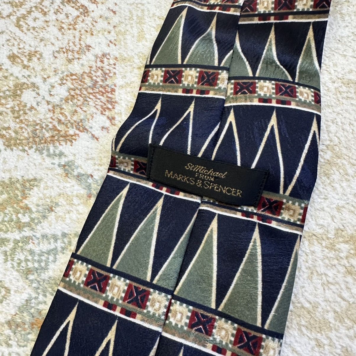 Marks & Spencer Vintage Mark&Spencer Tie Polyester 90s Old Money Y2K Size ONE SIZE - 5 Thumbnail