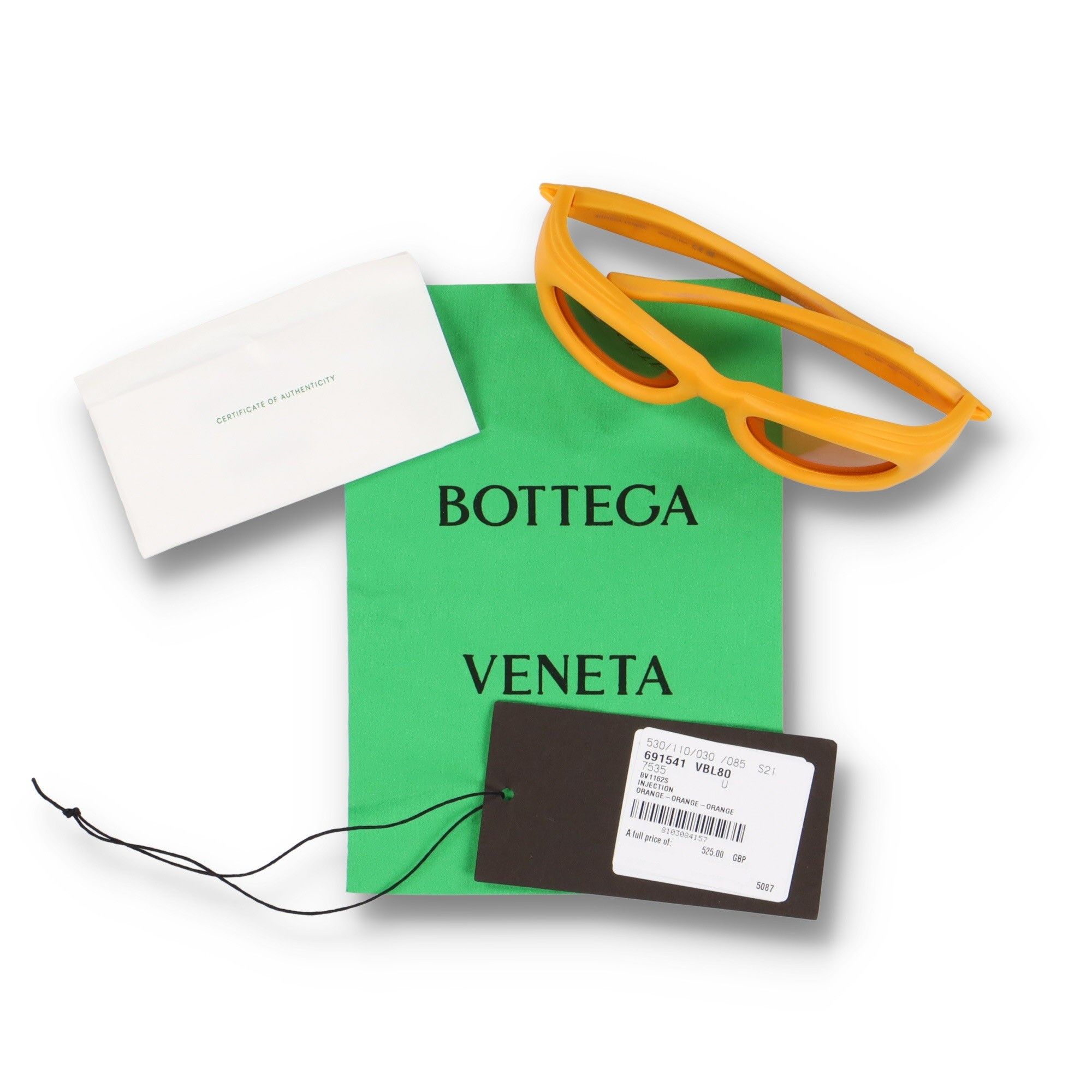 Bottega Veneta Orange BV1162S Injection Rubber Sunglasses Size ONE SIZE - 9 Thumbnail