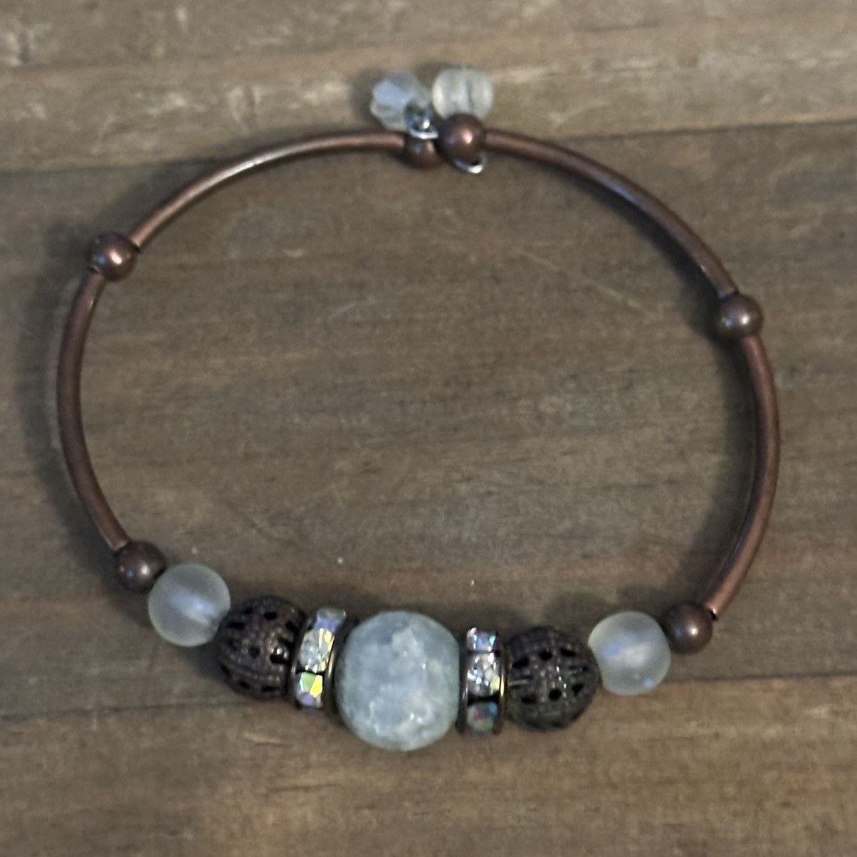 Other Bronze tone mixed stone wire wrap cuff bracelet bundle Size ONE SIZE - 4 Thumbnail