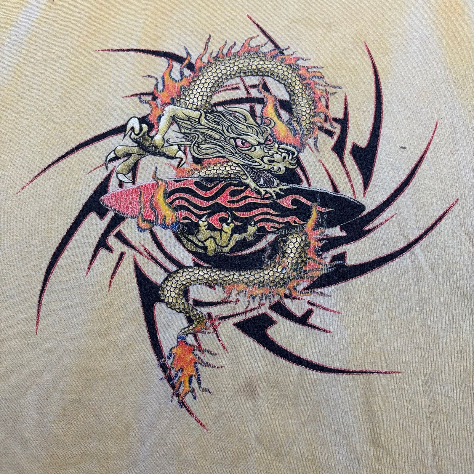 Vintage Vintage No Boundaries Dragon T-Shirt XL Flame Distres Y2K Size US XL / EU 56 / 4 - 3 Thumbnail