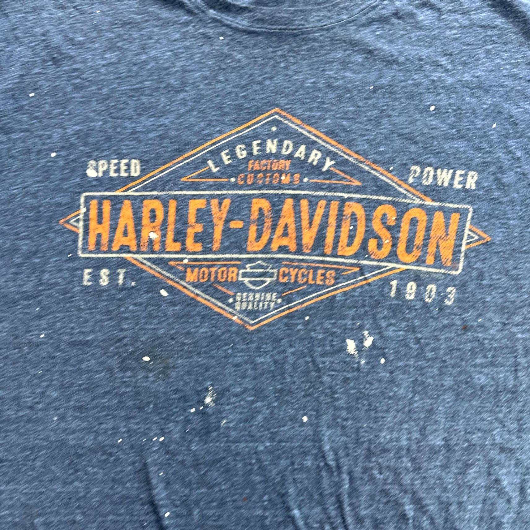 Harley Davidson VINTAGE Harley-Davidson Shirt Mens Blue Diamondback Rattlesnake Oklahoma Graphic Flag XL Blue Crew Neck Short Sleeve Size US XL / EU 56 / 4 - 6 Thumbnail