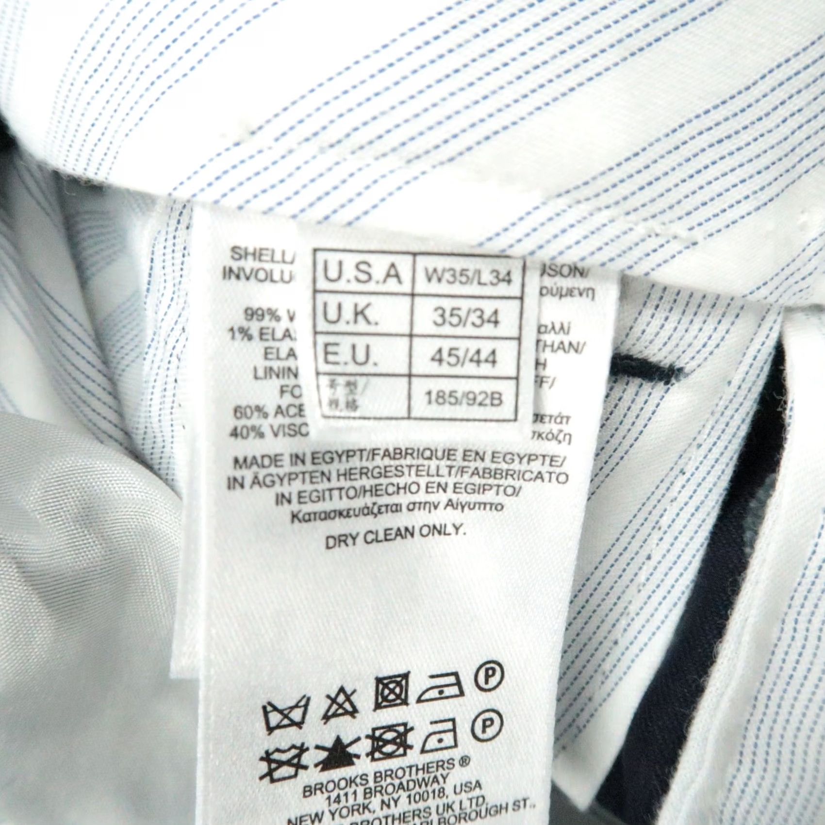 Brooks Brothers Brooks Brothers Mens 35x32 Blue BrooksFlex Wool Dress Pants Flat Front Size US 35 - 7 Thumbnail