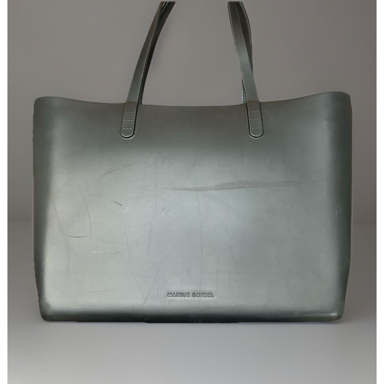 Mansur Gavriel Mansur Gavriel Large Black Rubber Tote Bag Handles Size ONE SIZE - 1 Thumbnail