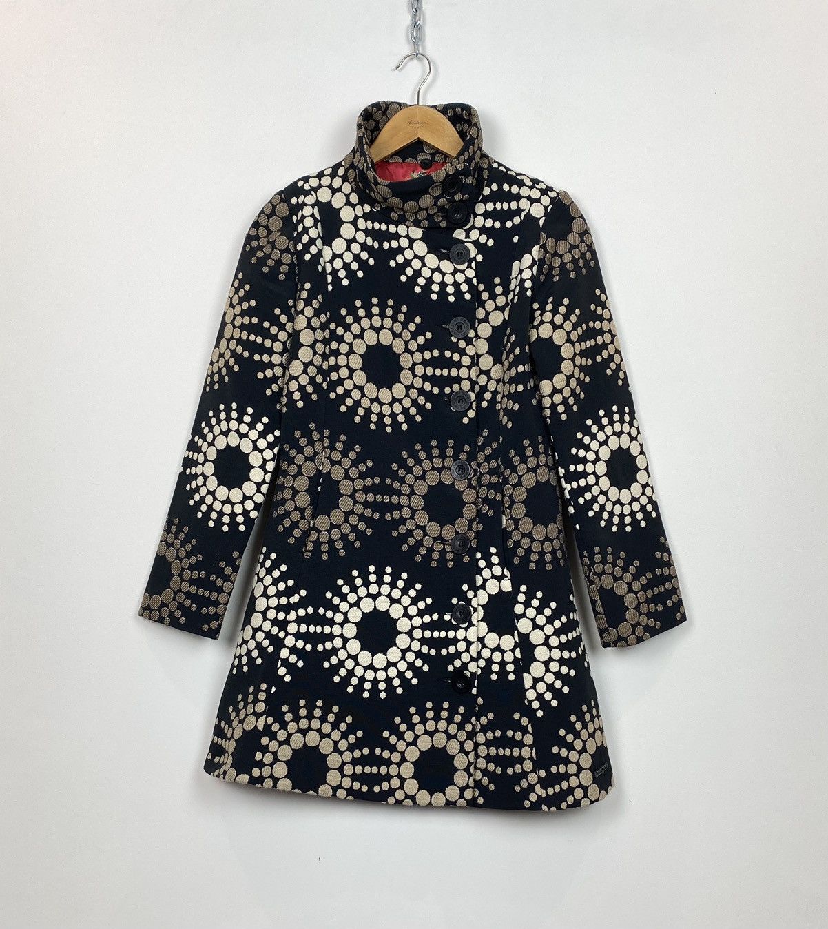 Designer Vintage Desigual Geometric Pattern Mid Coat 90 Floral Jacket Size XS / US 0-2 / IT 36-38 - 1 Thumbnail