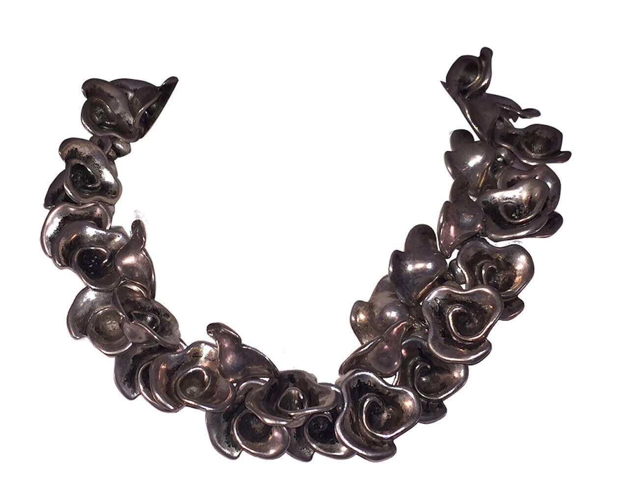 Designer Silver Plated Flower Bead Necklace with Antique Finish Size ONE SIZE - 1 Thumbnail