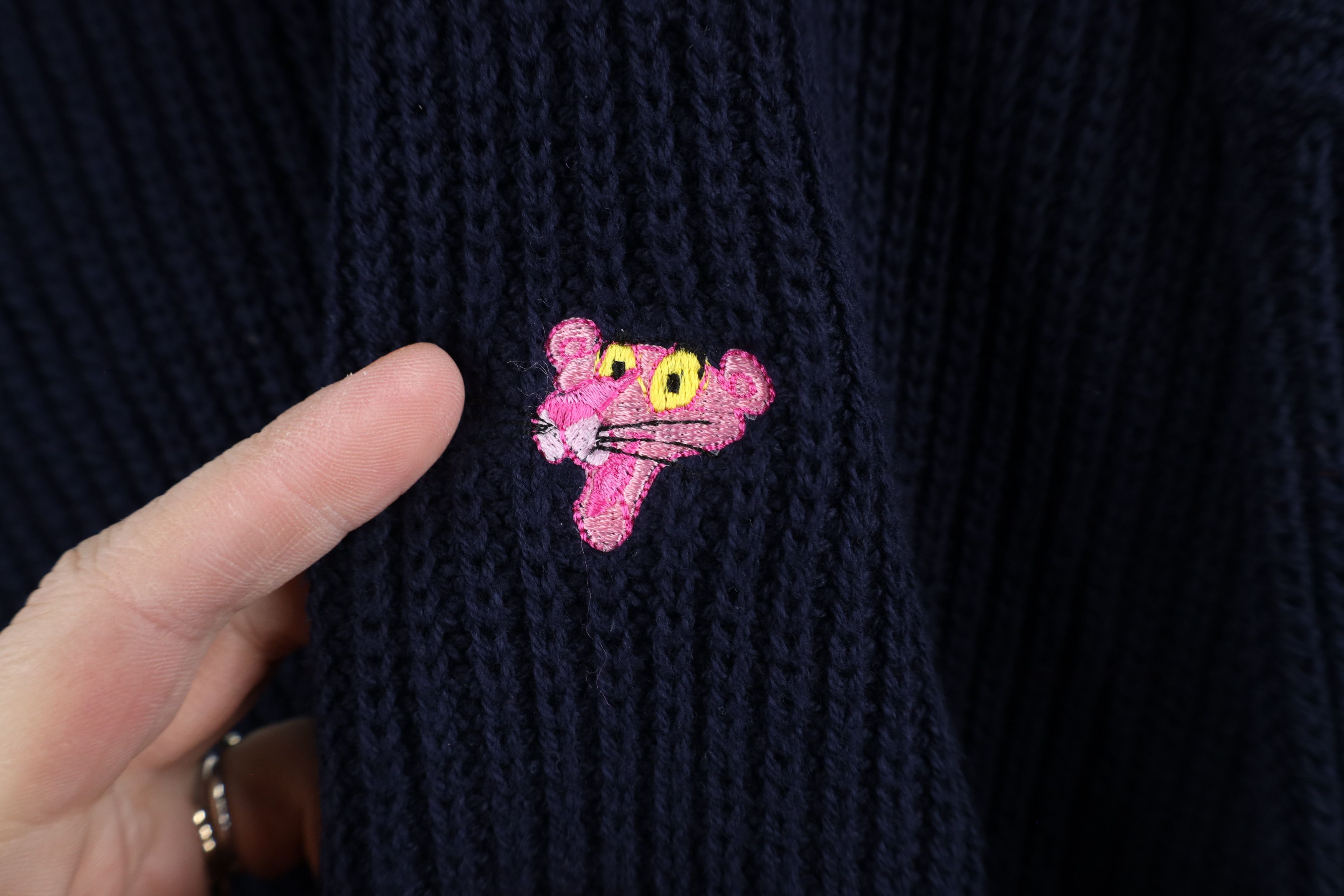 Vintage Vintage 90s Streetwear Pink Panther Ribbed Knit Sweater USA Size US XL / EU 56 / 4 - 4 Thumbnail