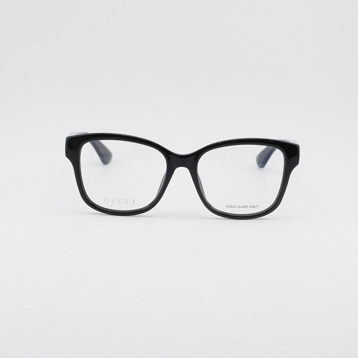 Gucci Gucci GG1340O 010 Eyeglasses Shiny Black/Blue 55mm Square Size ONE SIZE - 2 Thumbnail