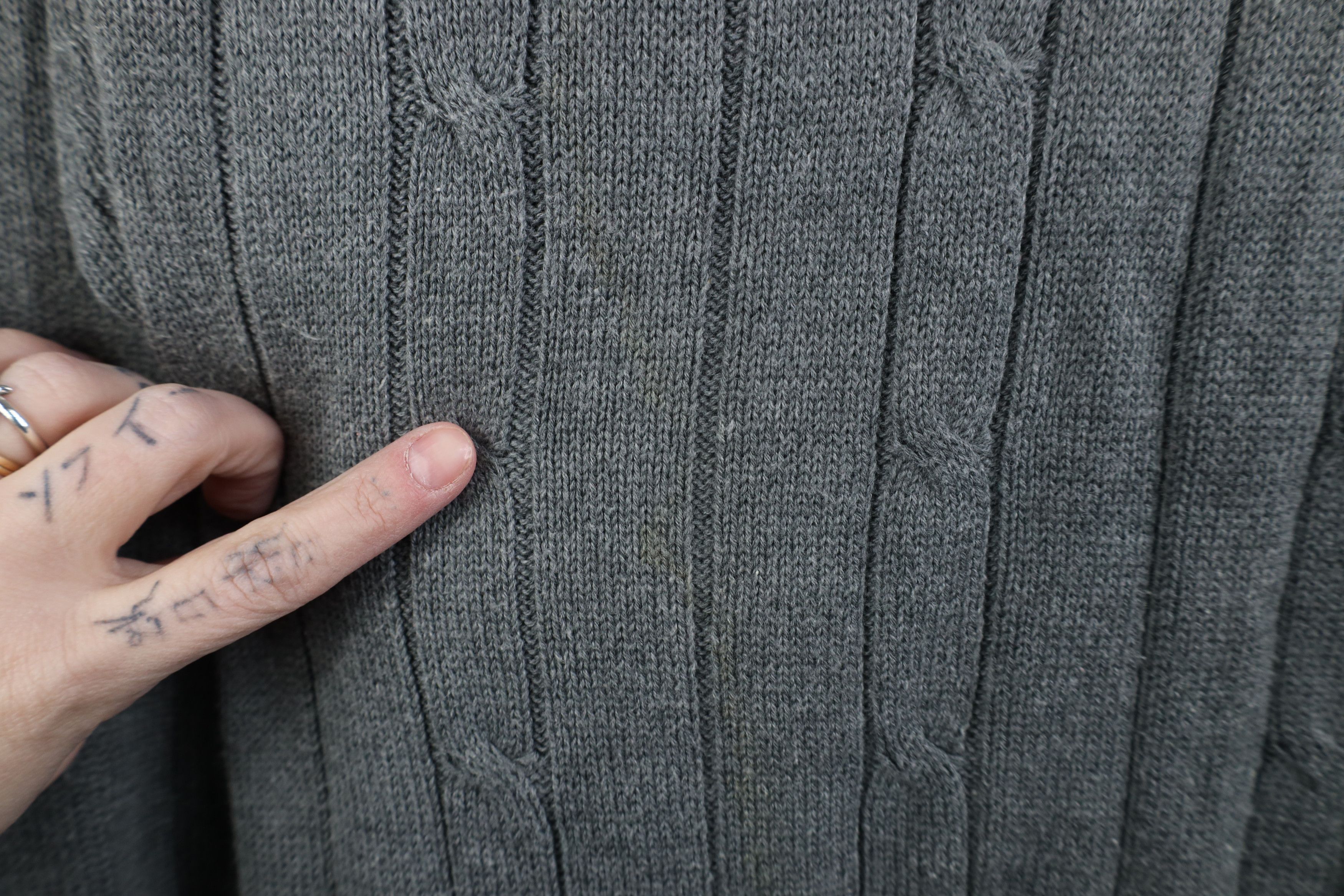 Vintage Vintage 90s Streetwear Cable Knit Crewneck Sweater Gray Size US XL / EU 56 / 4 - 4 Thumbnail