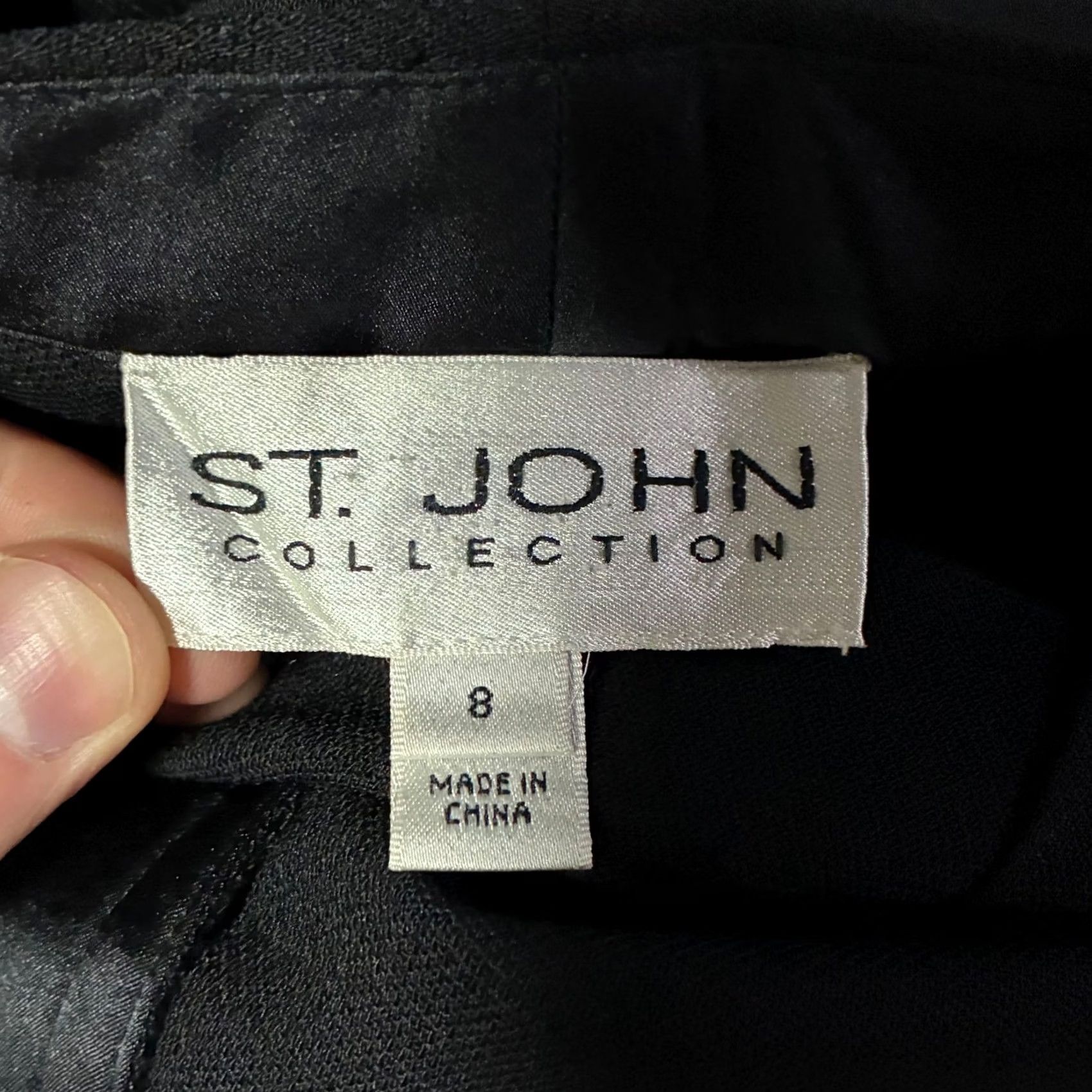 St. John St. John Collection Pants Dress Pants Women 8 Black Wool Straight Leg High Rise Crepe Virgin Wool Blend Strapless? Size 30" / US 8 / IT 44 - 5 Thumbnail