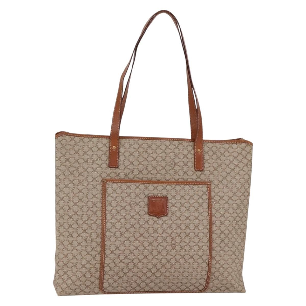 Celine CELINE Macadam Canvas Tote Bag Pvc Beige Gold Size ONE SIZE - 1 Thumbnail