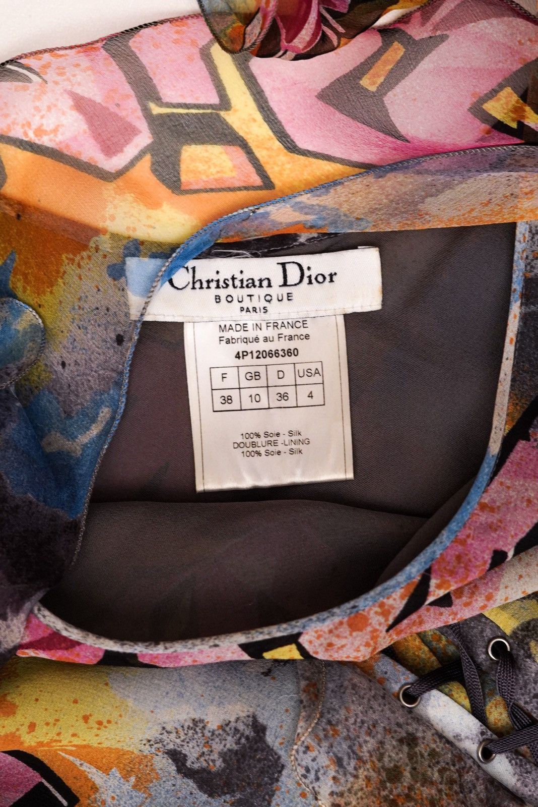 Dior Christian Dior 2004 Kaos Graffiti Print Lace-up Midi Dress Size S / US 4 / IT 40 - 6 Thumbnail