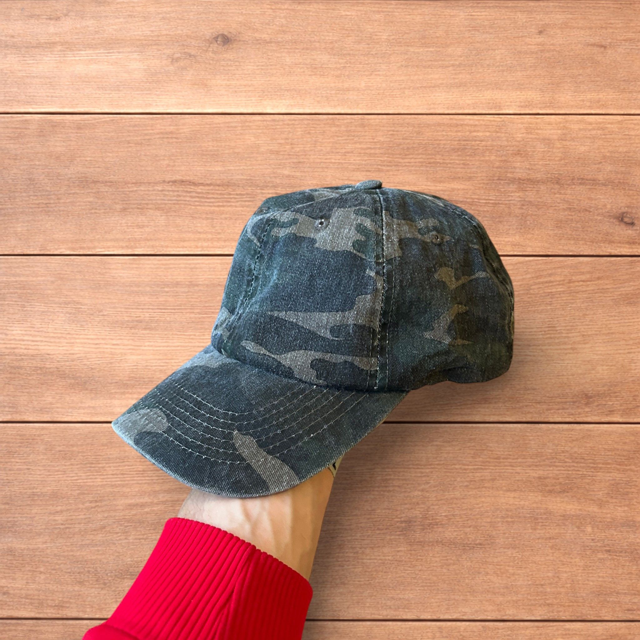 Japanese Brand Vintage style Camo military cap hat in khaki green. Size ONE SIZE - 3 Thumbnail