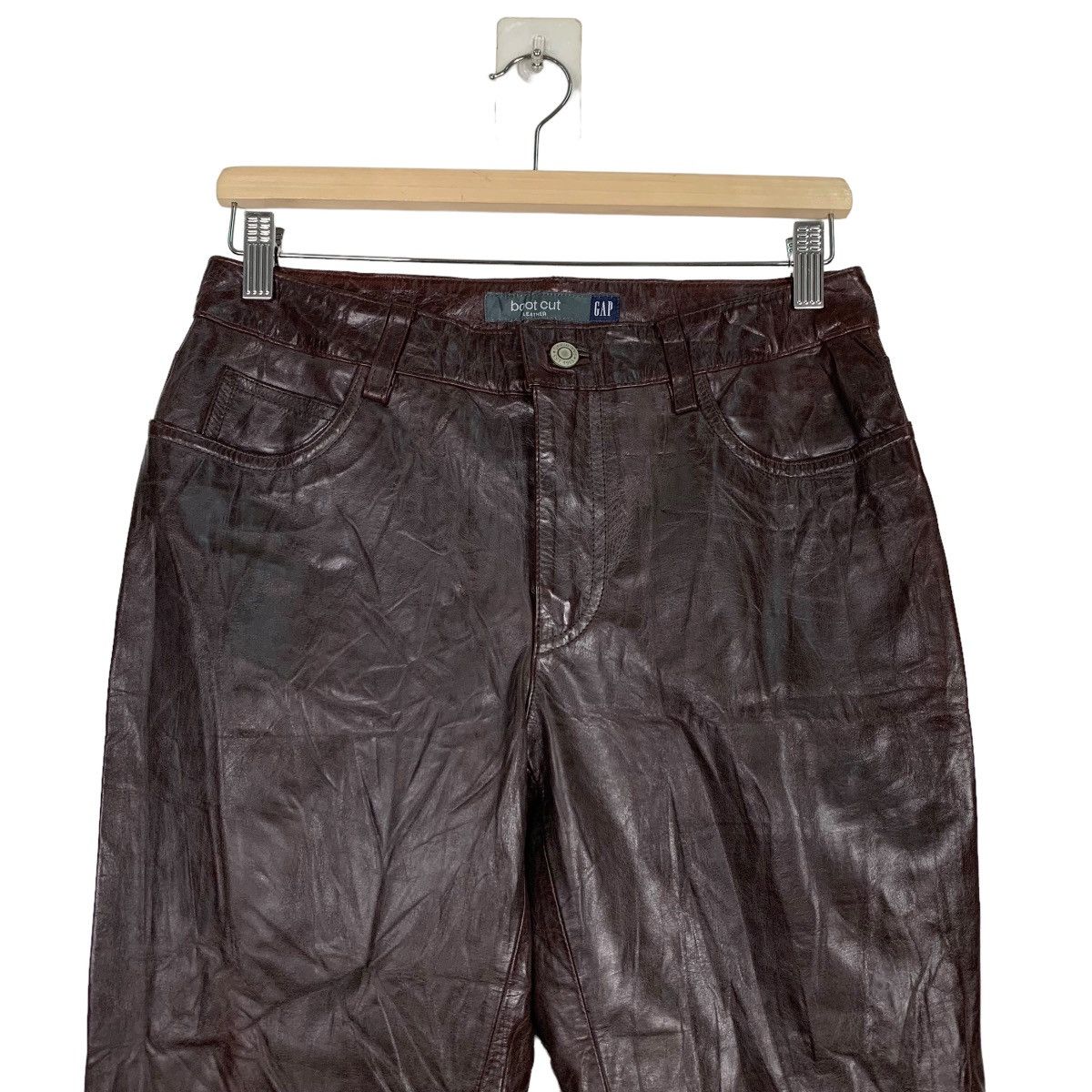 Gap Y2K Fall 00 GAP Bootcut Leather Pant #0051-C4 Size US 28 / EU 44 - 3 Thumbnail