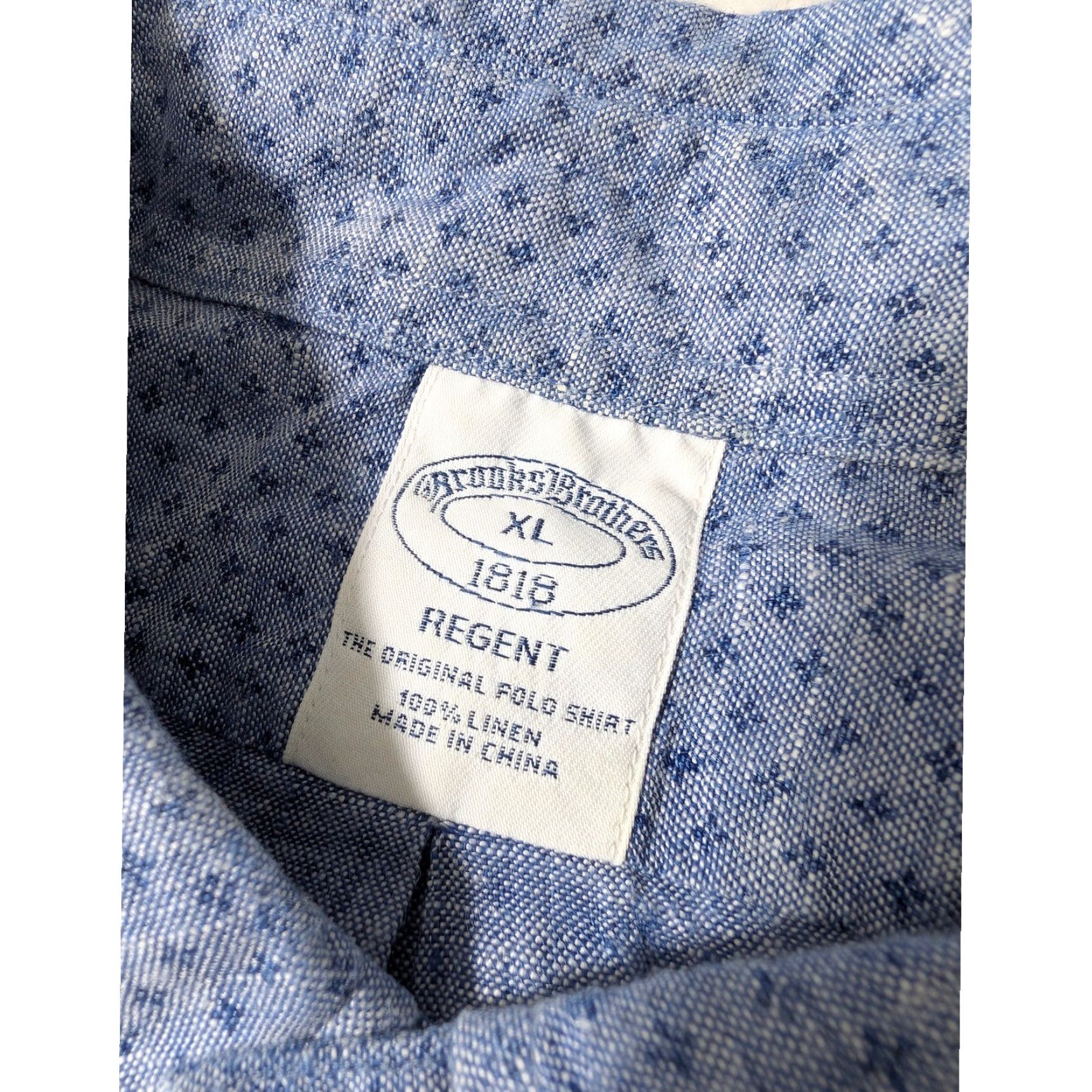 Brooks Brothers Brooks Brothers Button-Down Shirt Mens XL Blue 100% Linen Regent Short Sleeve Geometric Pattern Button-Up Collar 1818 Regent Size US XL / EU 56 / 4 - 2 Thumbnail