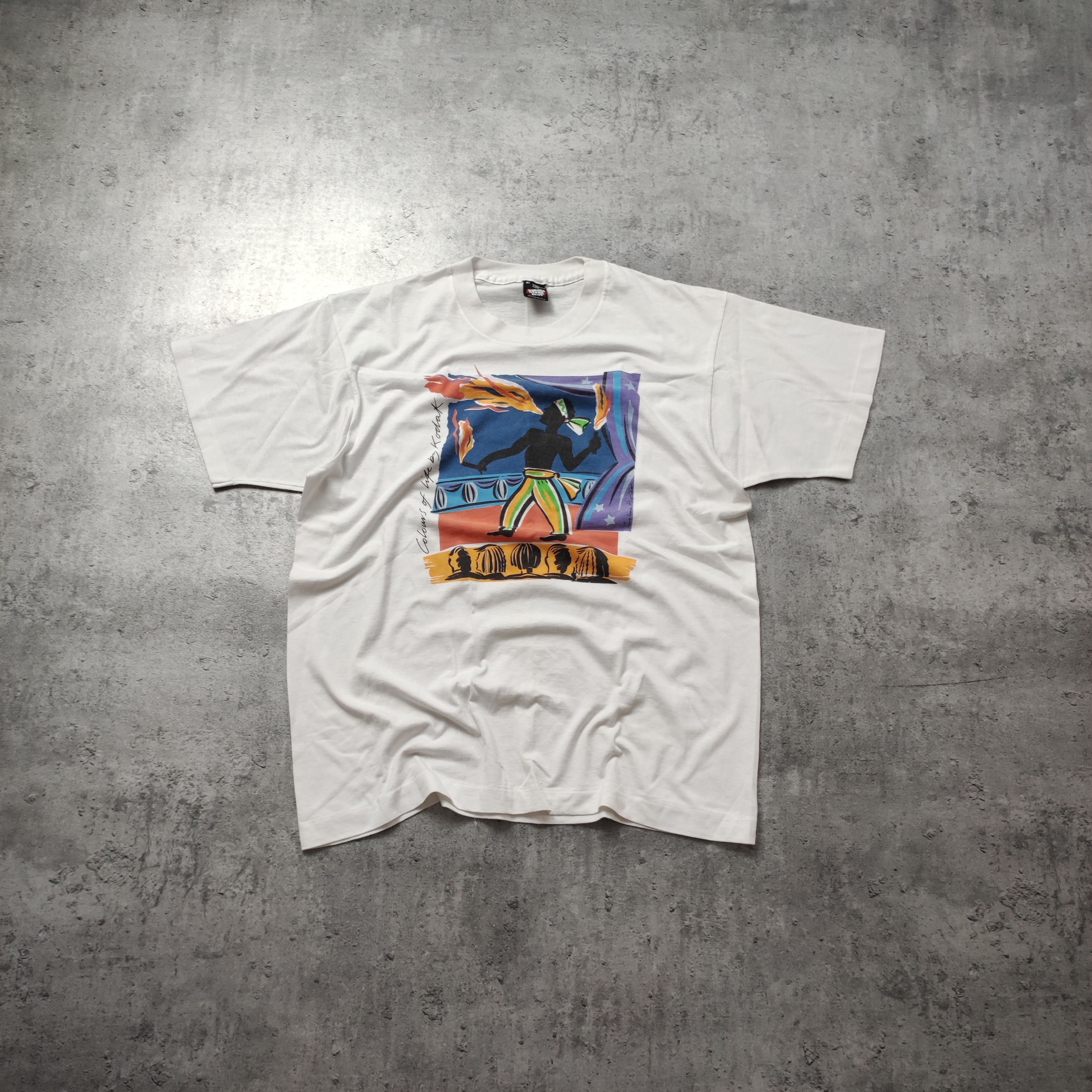 Vintage Vintage 90s Screen Stars Flame Dancer Promo Tee Size US XL / EU 56 / 4 - 1 Thumbnail