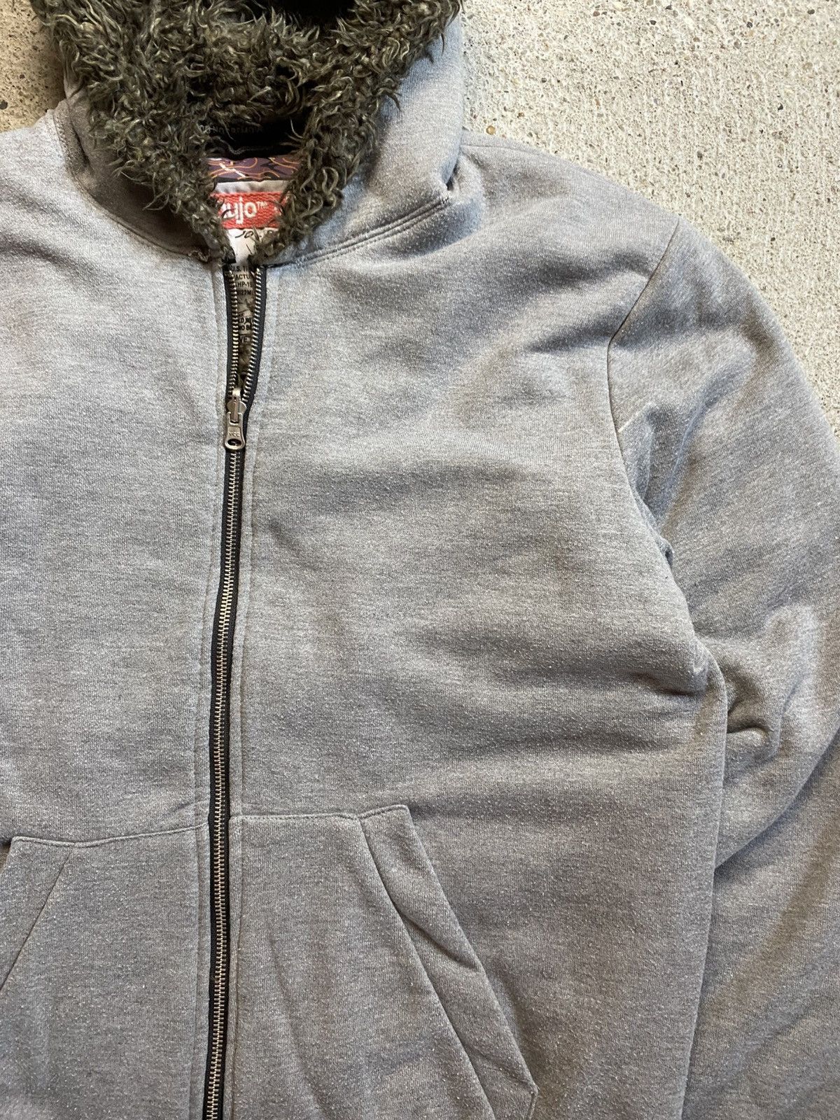 Japanese Brand Grey avant garde hoodie with fur japan streetwear vintage Size US L / EU 52-54 / 3 - 7 Thumbnail