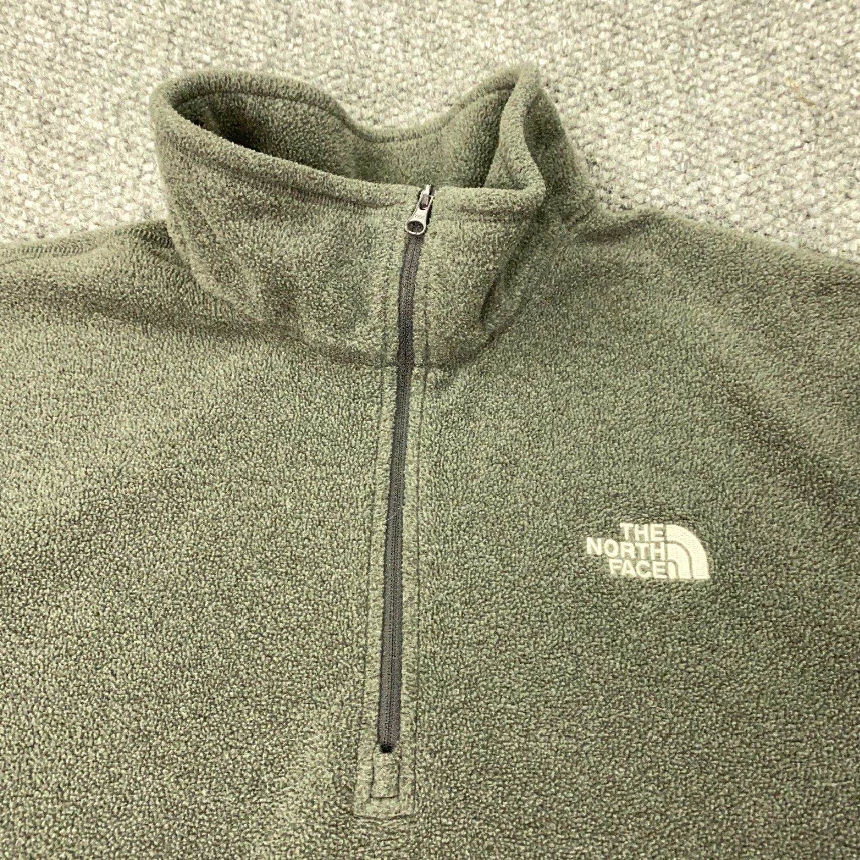 The North Face North Face Mens Gray Fleece Pullover XXL 1/4 Zip Mock Neck Embroidered Size US XXL / EU 58 / 5 - 3 Thumbnail