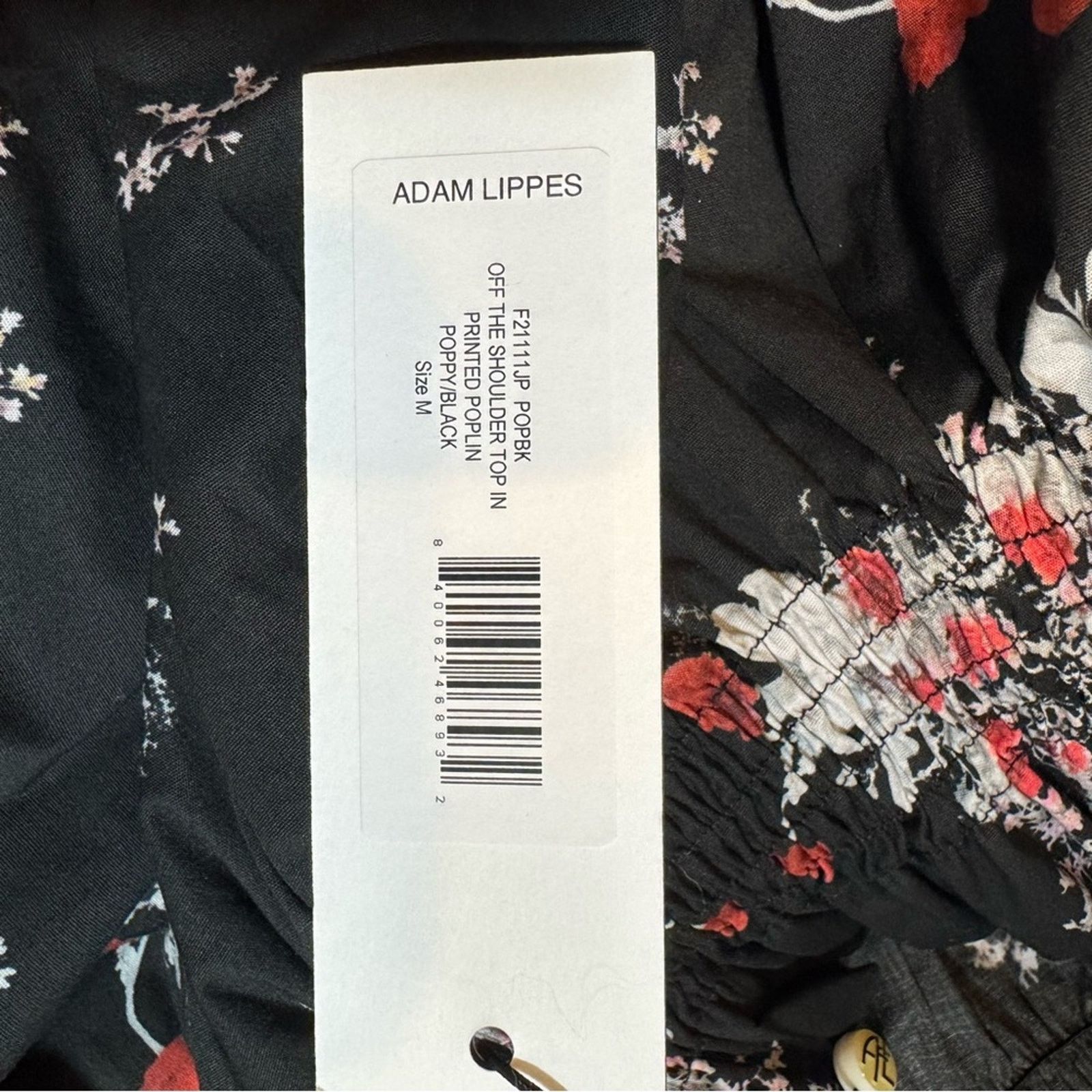 Adam Lippes Adam Lippes Off The Shoulder Poplin Black/Poppy sz M New USA Size M / US 6-8 / IT 42-44 - 13 Thumbnail