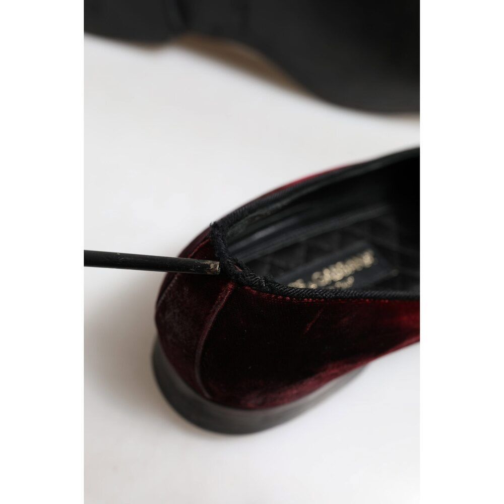 Dolce & Gabbana Dolce & Gabbana Red Velvet Men Slip On Loafers Dress Shoes Size US 7 / EU 40 - 8 Thumbnail