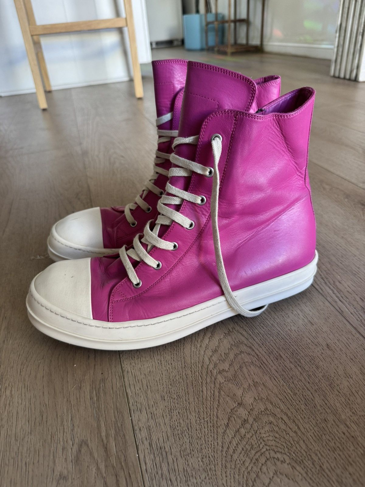 Rick Owens Pink Mainline ramones high 45 Size US 12 / EU 45 - 1 Thumbnail