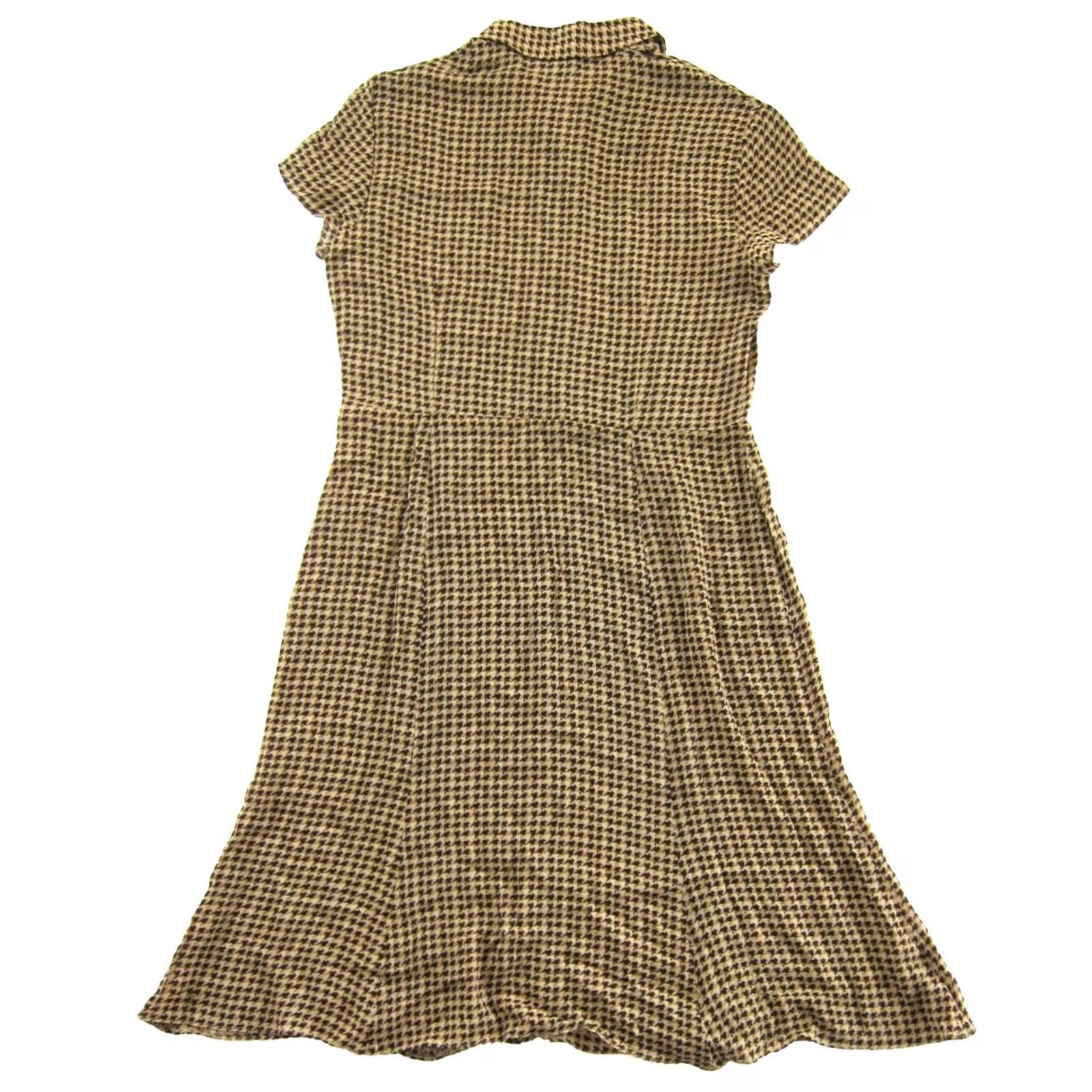Nine West VINTAGE Nine West Shirt Dress 12 Brown Checked Short Sleeve Button Up Rayon 100% Shirt Dress, Vintage, Brown, 12, Nine West Size XL / US 12-14 / IT 48-50 - 2 Thumbnail