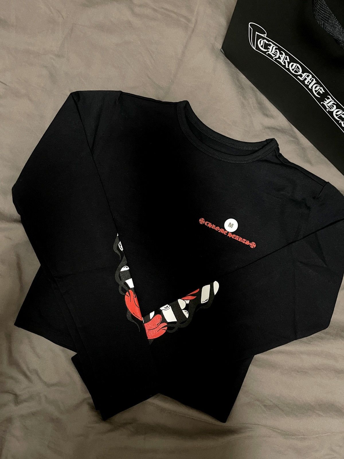 希少コラボ【Chrome Hearts × Matty Boy】Sick Heart crop top Buy Chrome Hearts Matty Boy Sick Heart Long-Sleeve Crop Top