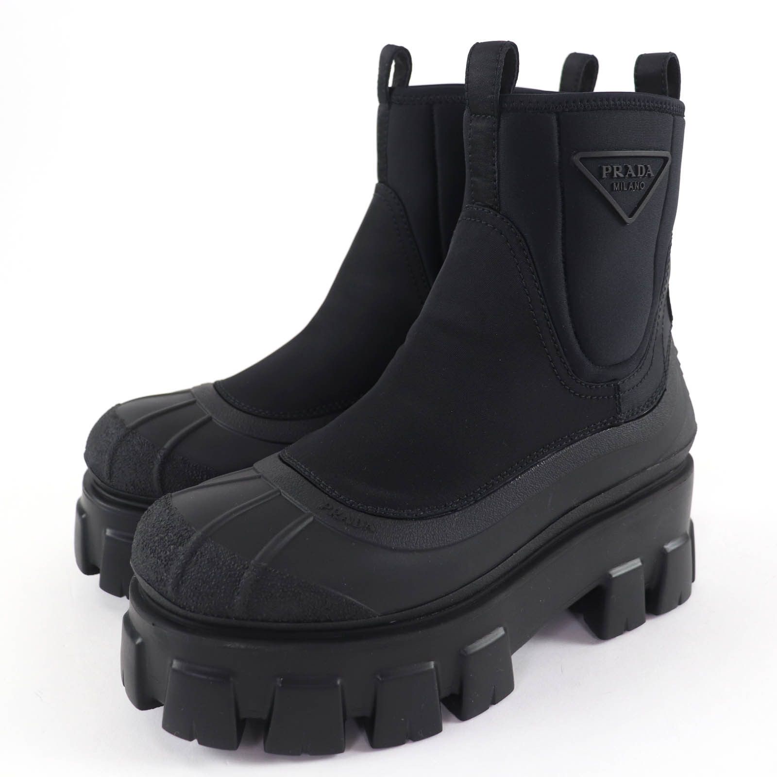 Prada Prada Prada Monolith Re-Nylon Triangle logo gabardine boots Textile Shoes 2UE029 DUTY FREE for USA Size ONE SIZE - 1 Thumbnail