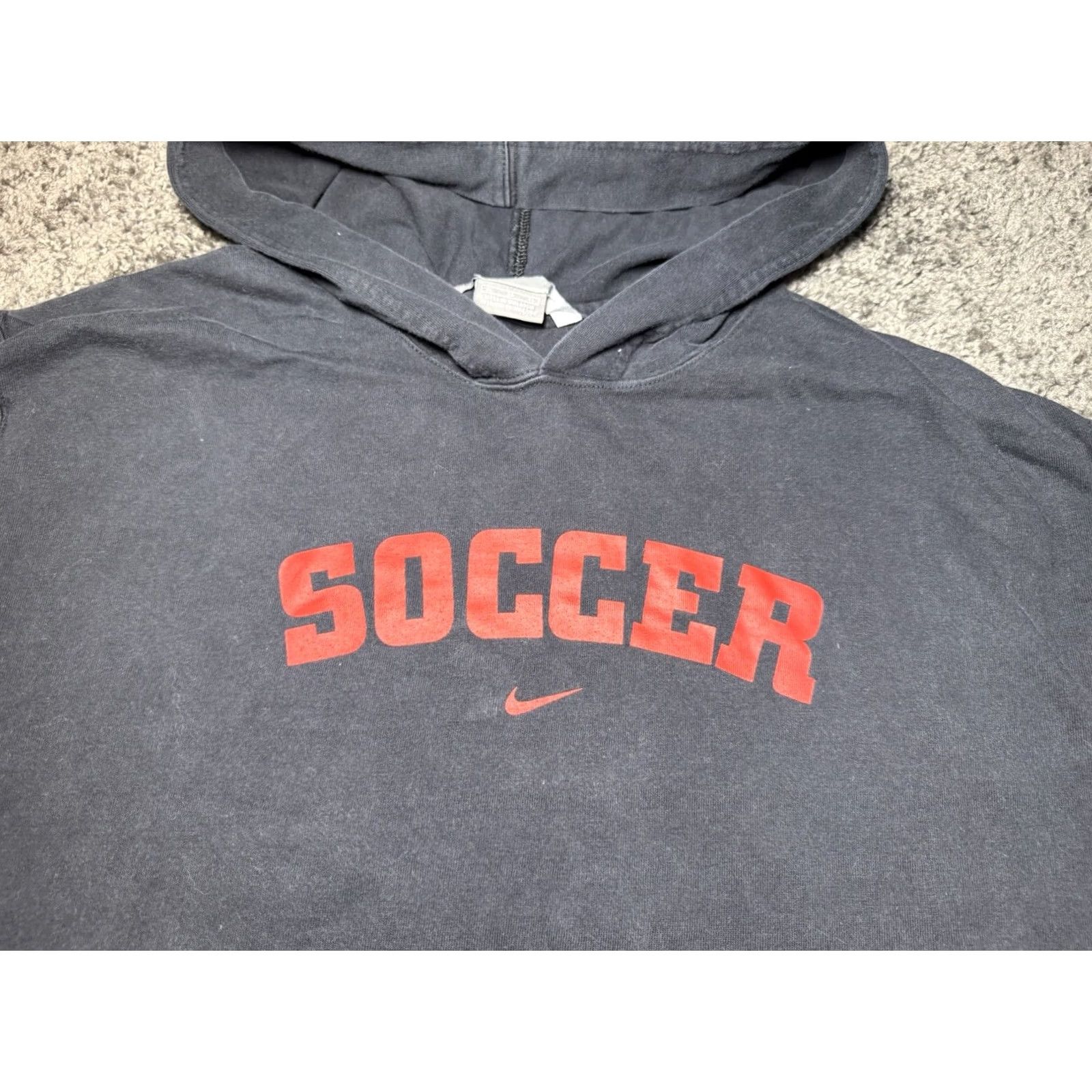 Nike VINTAGE Nike Hoodie Sweatshirt Adult XL Long Sleeve Pullover Black Center Swoosh Size US XL / EU 56 / 4 - 3 Thumbnail