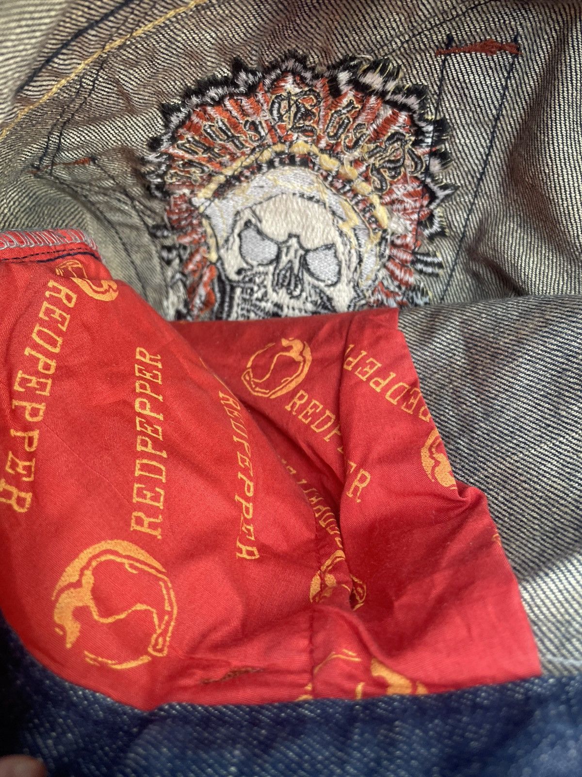 Japanese Brand Red Pepper Emboiderey Denim Size 31" - 20 Thumbnail