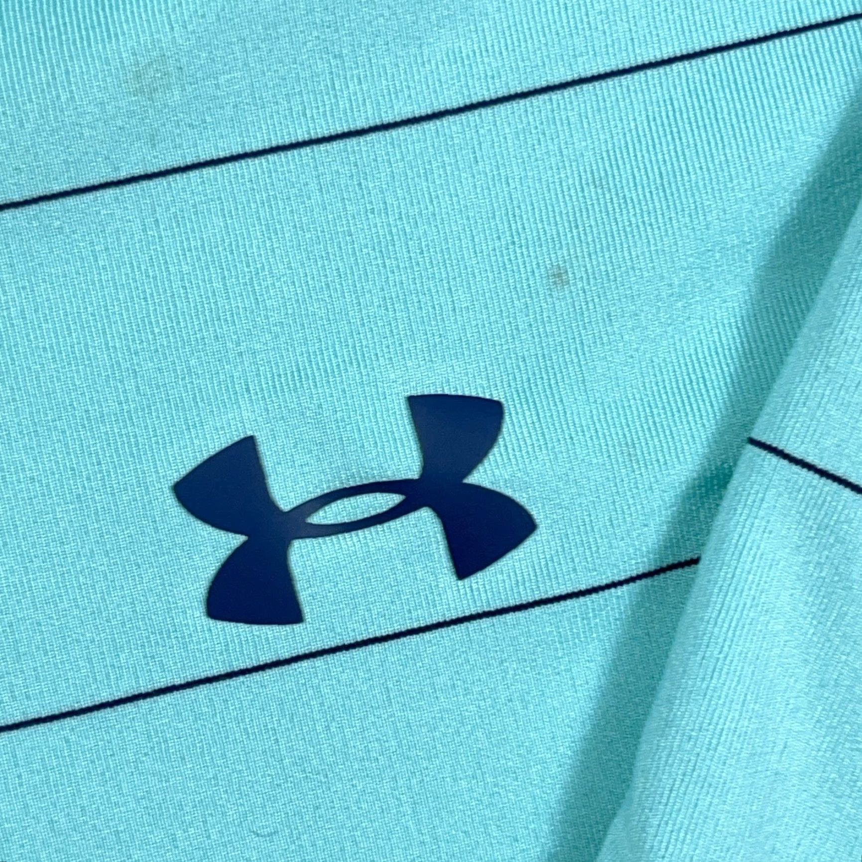 Under Armour VINTAGE Under Armour Polo Shirt Men XL Teal Blue Striped Heat Gear Performance Size US XL / EU 56 / 4 - 5 Thumbnail