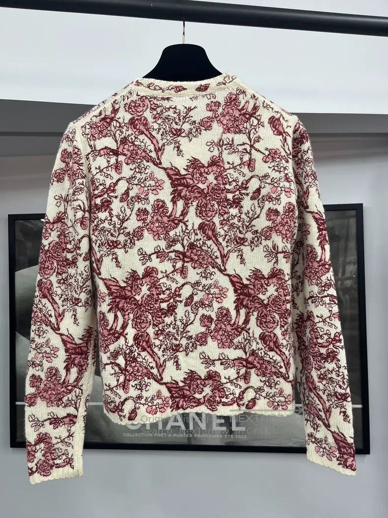 Dior Dior Red flower embroidered cashmere sweater Size XS / US 0-2 / IT 36-38 - 3 Thumbnail