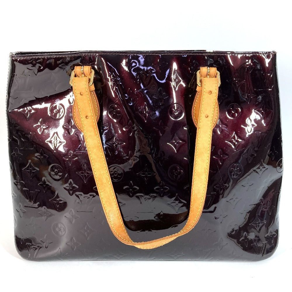 Louis Vuitton M91994 Monogram Vernis Brentwood. Briefcase Flap Tote Bag Shawl Shoulder Canvas Women Amaranth Purple